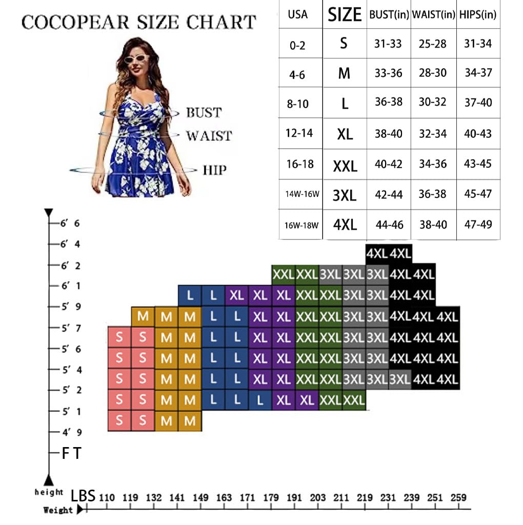 COCOPEAR Women's One Piece Swimsuit Off Shoulder Bathing Suit with Flounce & Tummy Control - Beachwear, Pool Party, Vacation Swimwear for Summer