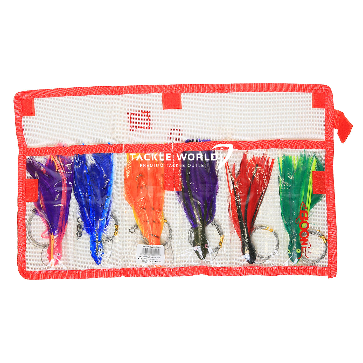 Boone Assorted 6pk Dolphin Rig Kit - Saltwater Fishing Lure Set for Bass, Trout & Walleye | Perfect for Offshore & Inshore Fishing Trips
