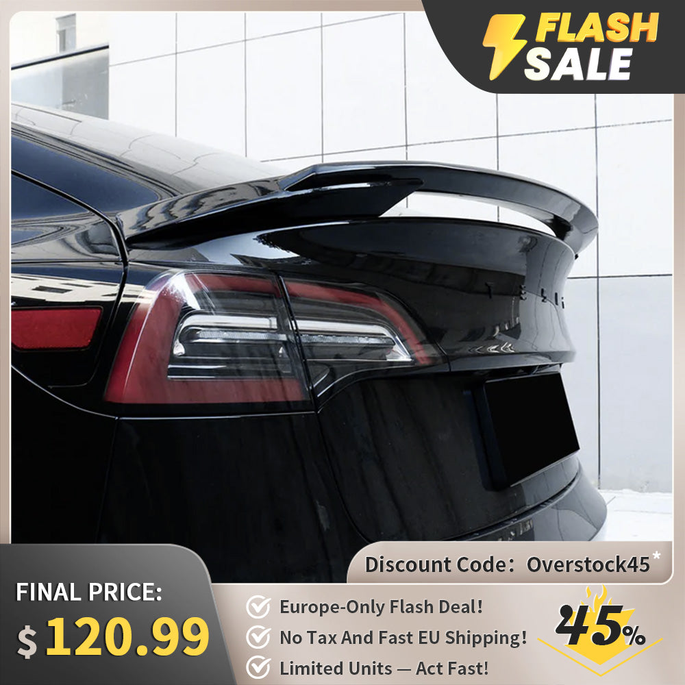 High-Performance Sporty Rear Spoiler for Tesla Model 3 & 2024+ Model 3 Highland - Aerodynamic Carbon Fiber Design - Perfect for Street Racing & Car Enthusiasts (EU Market Exclusive)