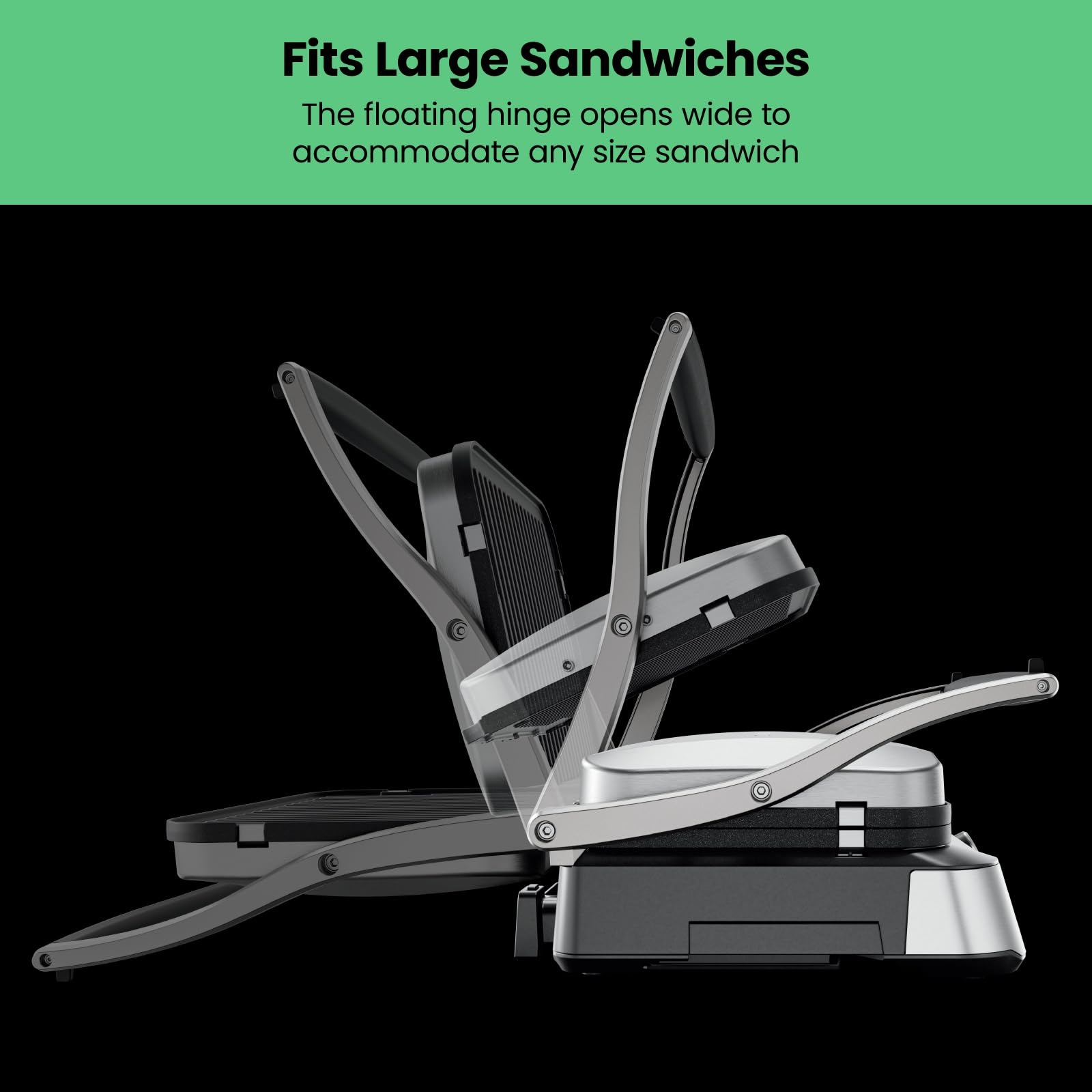 Chefman 5-in-1 Digital Panini Press Grill & Griddle Combo - Removable Reversible Dishwasher-Safe Plates, 180° Open Design for Indoor BBQ - Stainless Steel Sandwich Maker for Home, Office & Restaurant Use