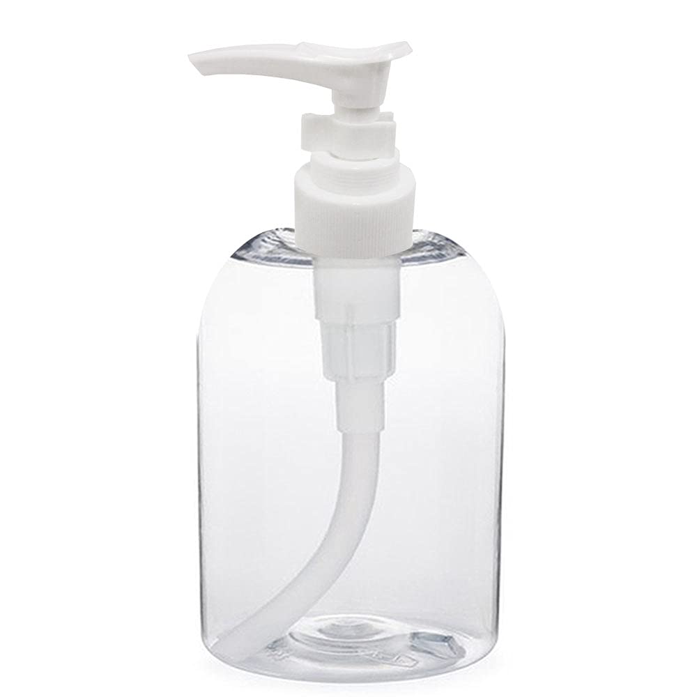 Refillable 11oz Plastic Liquid Soap Dispenser Pump Bottle - Empty Lotion & Cream Container for Bathroom, Kitchen & Travel Use