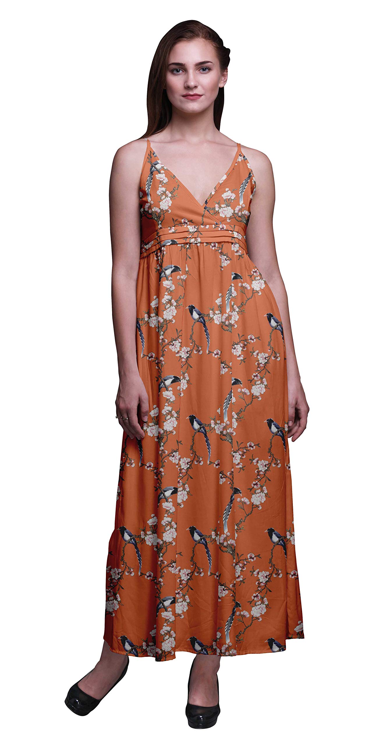 Bimba Women's Printed Sleeveless Bohemian Maxi Dress - Strappy Summer Beach Cover Up for Vacation, Pool Party & Tropical Getaway
