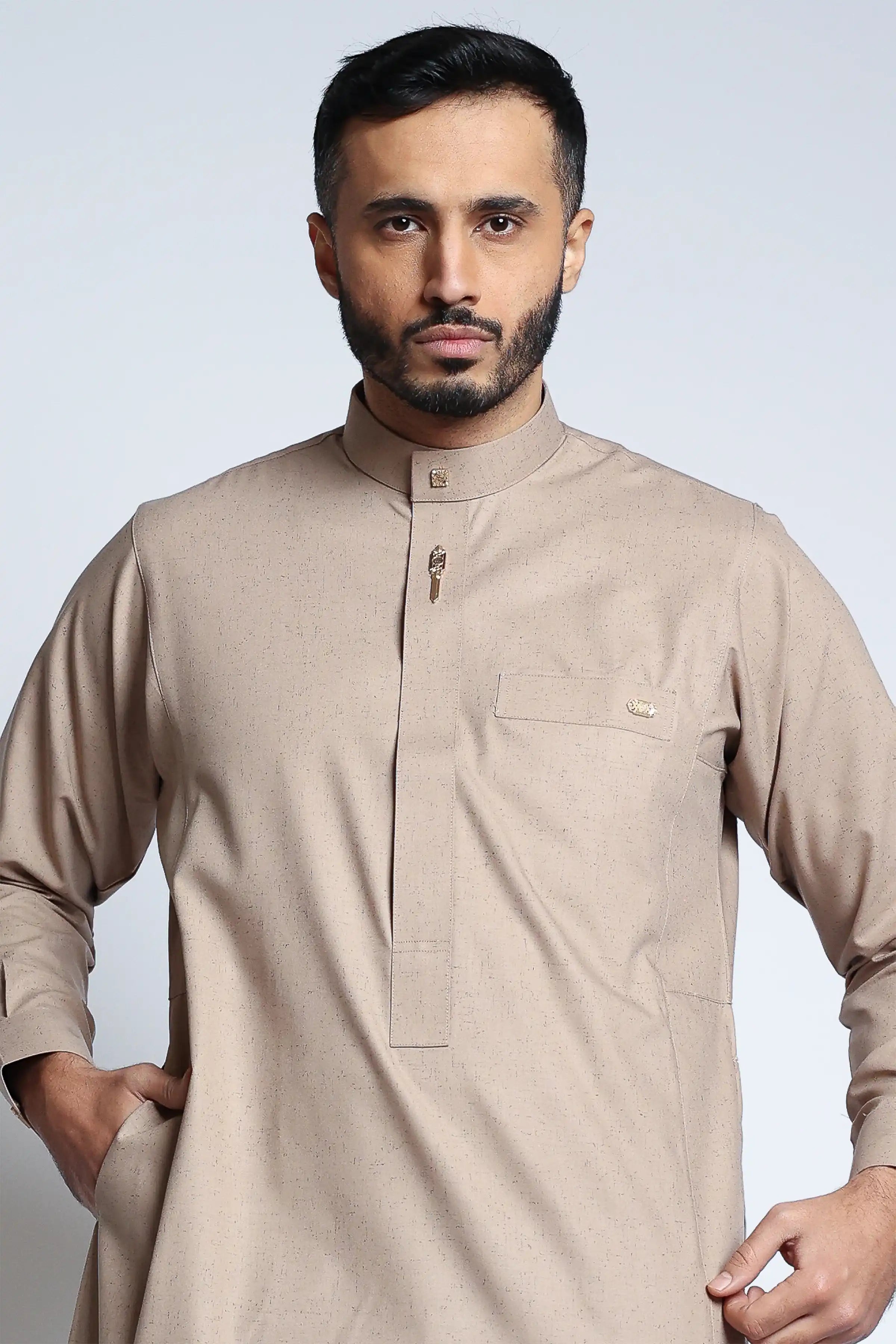 J134 Peach Thobe - Soft & Comfortable Islamic Dress for Women - Perfect for Eid, Prayer & Special Occasions