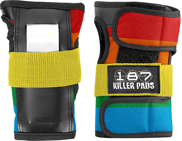 187 Wrist Guard L Rainbow - Protective Wrist Support for Skateboarding, Rollerblading & Snowboarding - Comfortable & Durable Wrist Brace for Injury Prevention