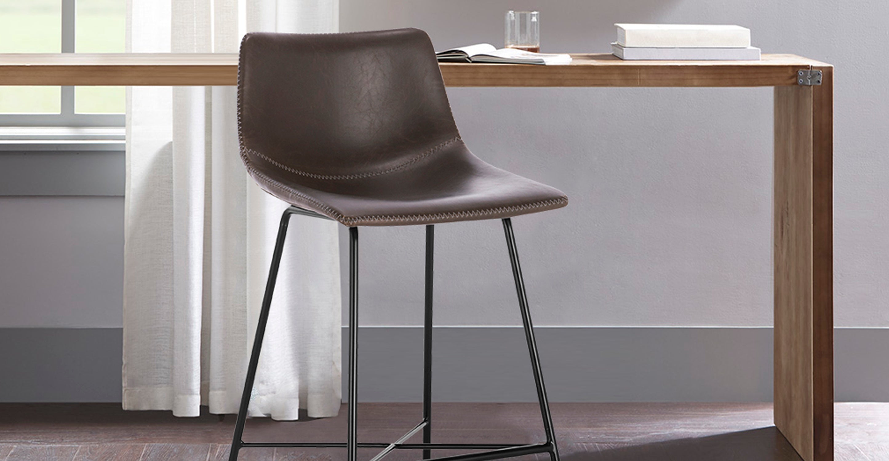 Paxton 24 Inch Counter Height Bar Stool - Adjustable Swivel Kitchen Island Stool for Dining, Breakfast Nook & Home Bar Use