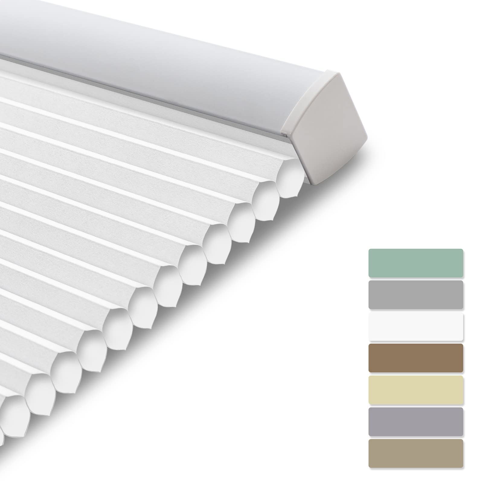 BERISSA Cordless Honeycomb Cellular Shades - Light Filtering Thermal Insulated Window Blinds for Bedroom & Office - Custom Size Free-Stop Cell Shades (27.5