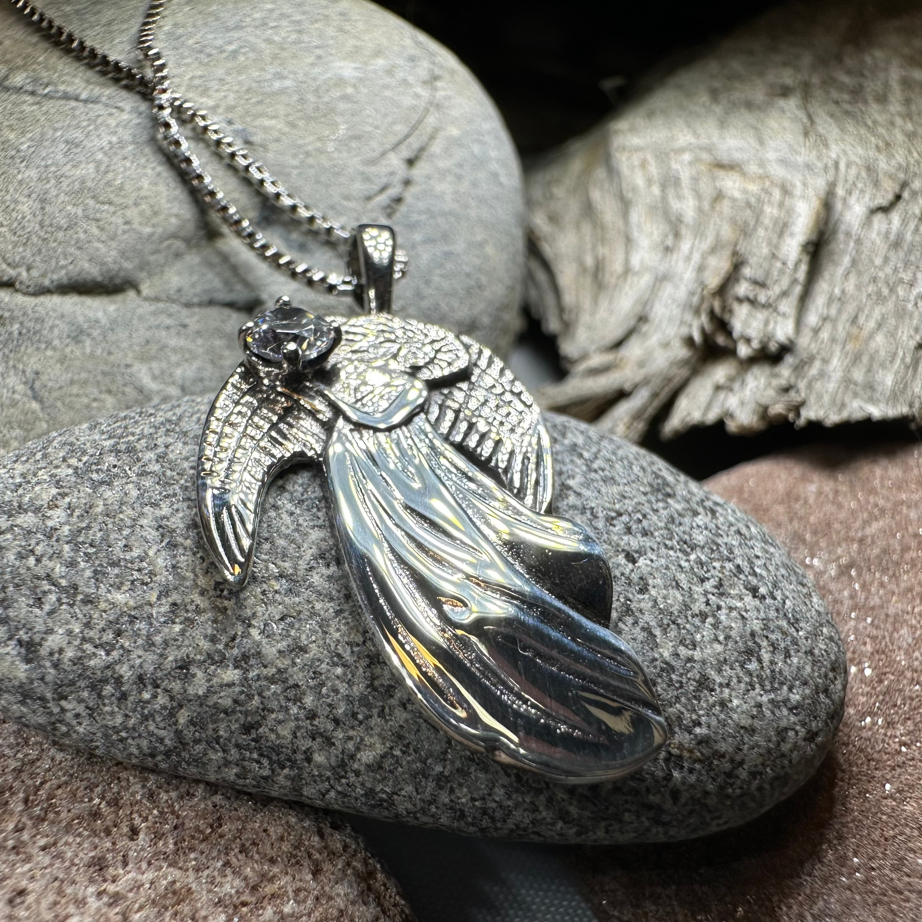 Adriel Angel Necklace - Sterling Silver Pendant with 18K Gold Plating, Gift for Women, Birthday, Anniversary, Christmas | Elegant Jewelry for Everyday Wear & Special Occasions