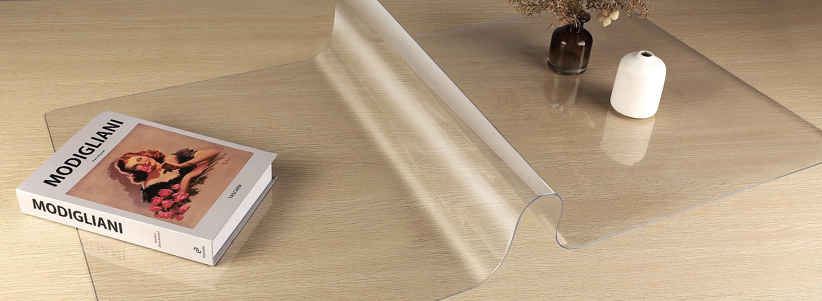 Clear PVC Vinyl Desk Mat Protector 16x24 Inches - Non-Slip Table Cover for Office & Home - Perfect for Writing, Keyboard Protection, and Workspace Organization