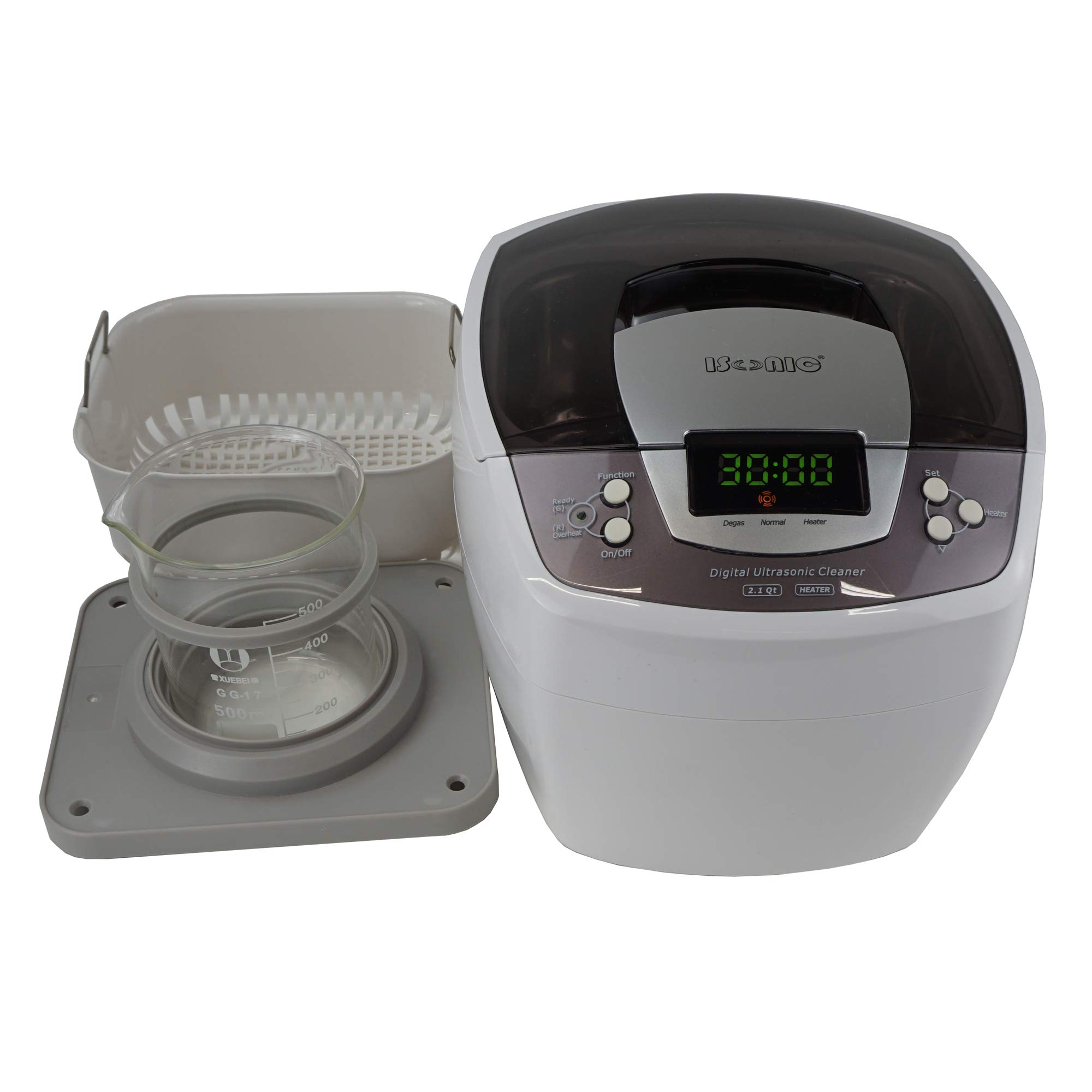 iSonic P4810+BHK01B Commercial Ultrasonic Cleaner with 500ml Beaker Holder Set - Professional Jewelry, Dental Tools & Liposomal Vitamin C DIY Cleaning Solution for Home & Lab Use