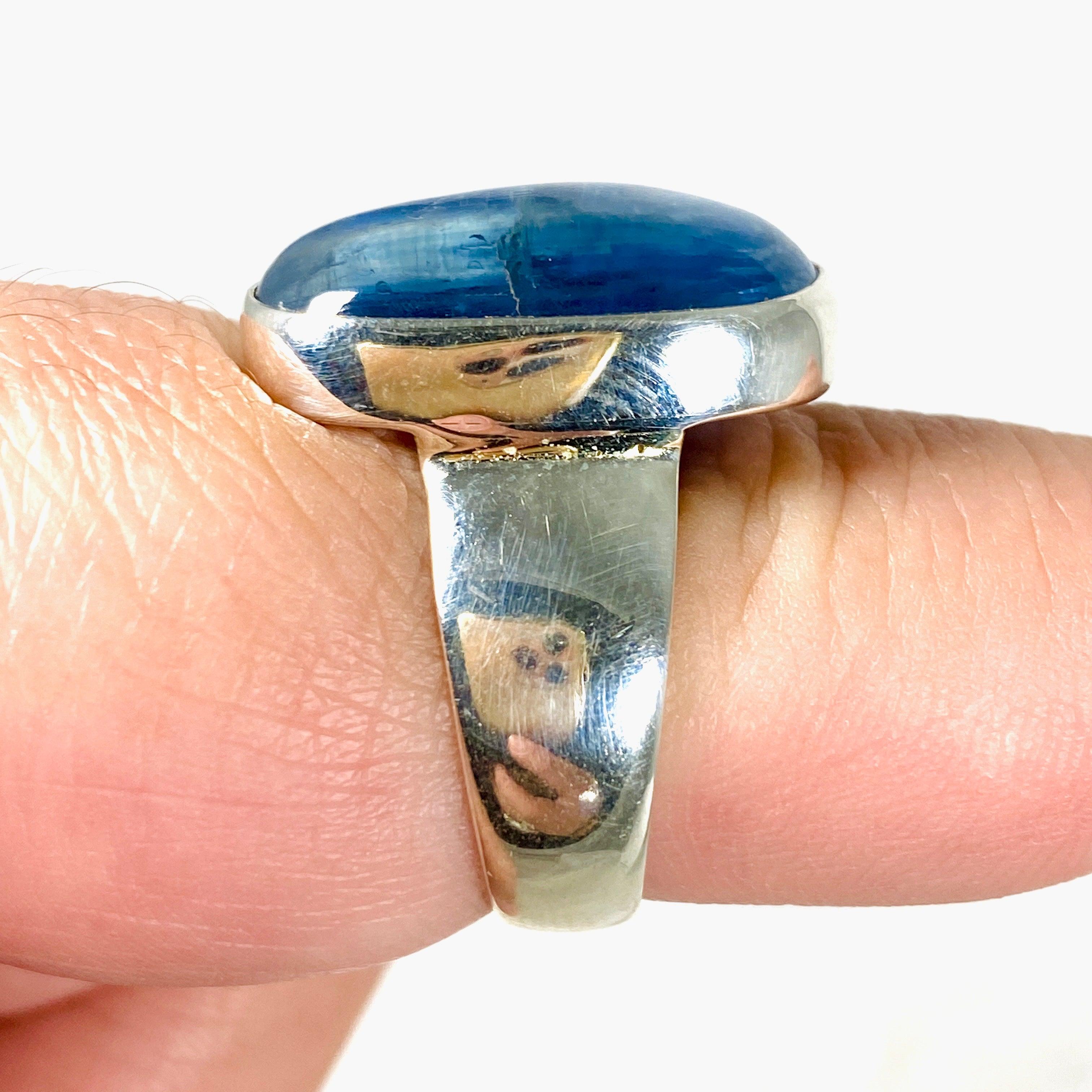 Kyanite Oval Ring Size 9 - KRGJ2696 | Elegant Blue Gemstone Jewelry for Women, Perfect for Weddings & Special Occasions