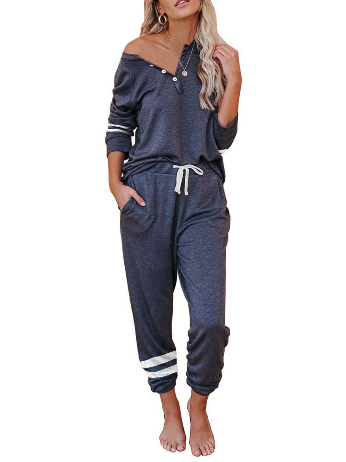 FARORO Women's 2 Piece Pajama Set - Soft Lounge Pants & Top Comfy Jogger Outfit for Sleepwear, Loungewear - Perfect for Relaxing at Home, Yoga & Nighttime Comfort