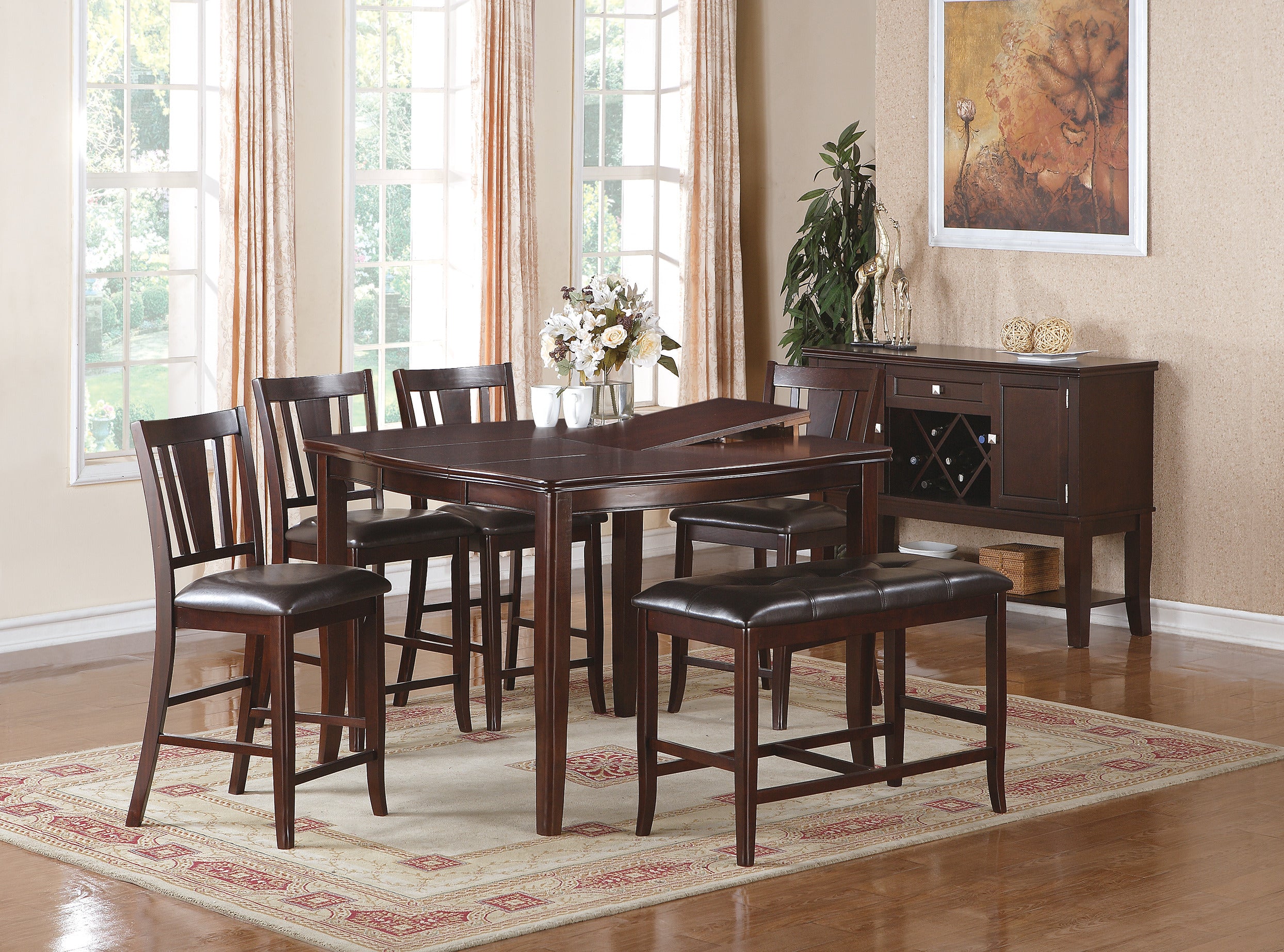 Dark Brown Darrell Upholstered Counter Height Bar Stools - Set of 2 Kitchen Island Chairs for Dining Room & Breakfast Nook