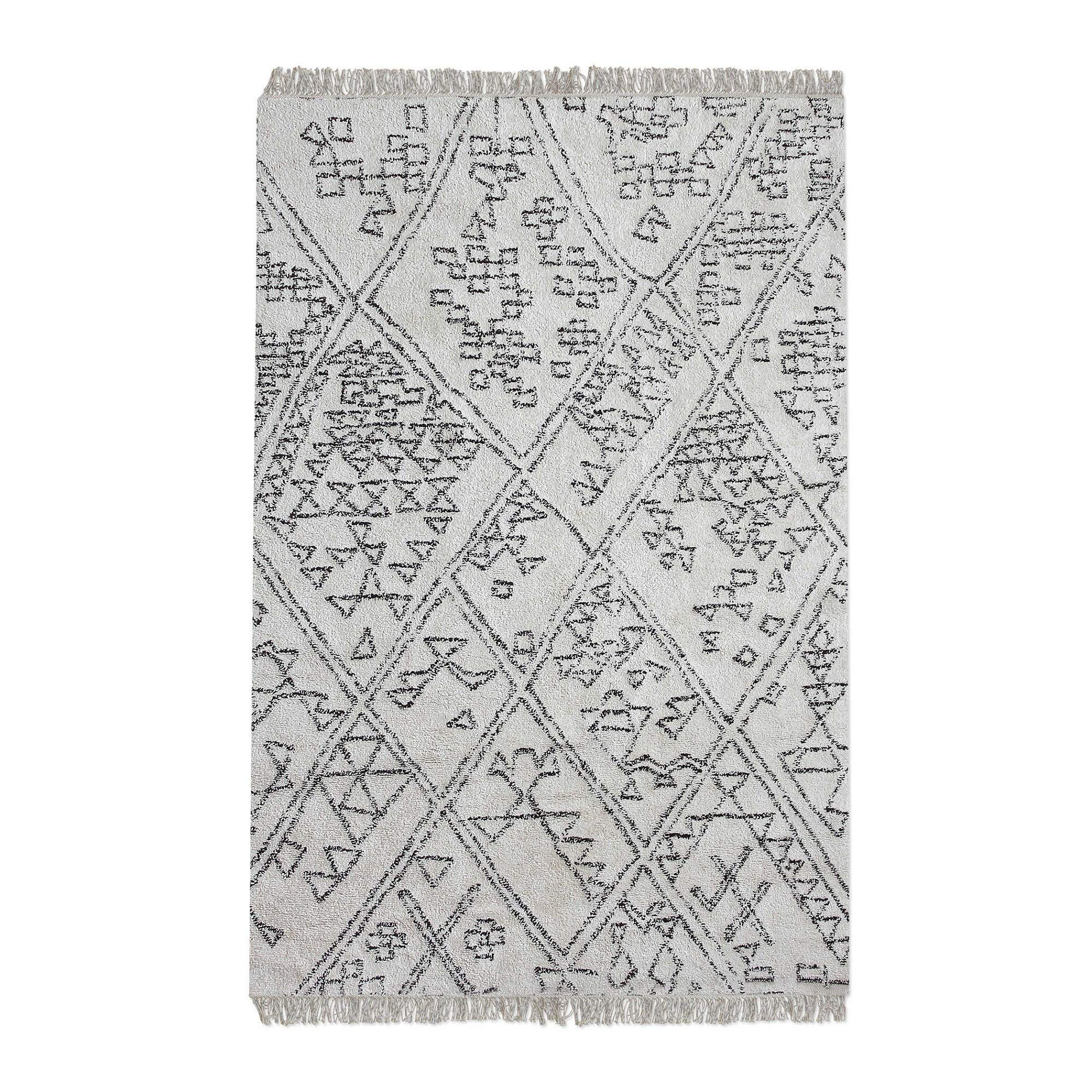 5' X 8' Hand Tufted Ivory Area Rug - Soft Modern Boho Rug for Living Room, Bedroom & Office Decor