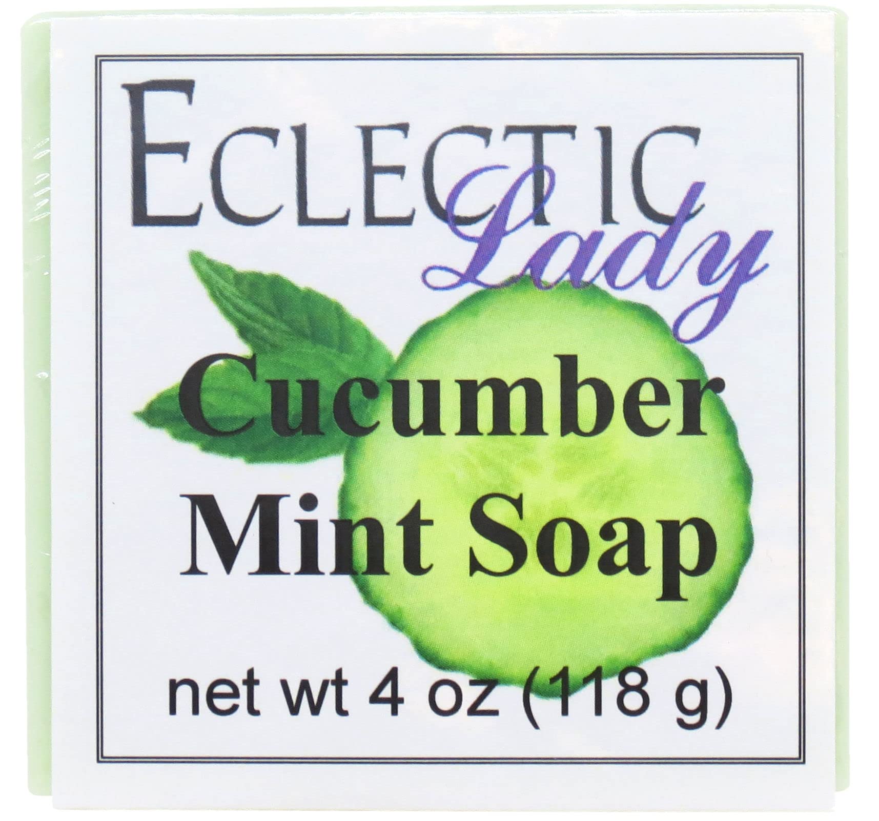 Refreshing Cucumber Mint Glycerin Soap Bar - 4 oz | Natural Skin Hydration & Cleansing | Perfect for Sensitive Skin & Daily Facial Care by Eclectic Lady