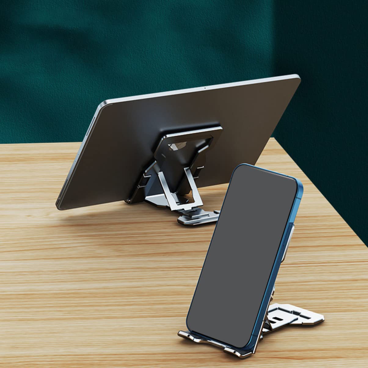 Adjustable Cell Phone Stand & Tablet Holder - Foldable Desktop Phone Stand for iPhone, Samsung, iPad - Perfect for Work, Watching Videos & Video Calls
