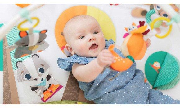 Tiny Love Into the Forest Gymini Deluxe Baby Activity Gym & Playmat - Developmental Toys for Infants, Soft Forest Animals Design - Perfect for Tummy Time, Sensory Play & Early Learning at Home