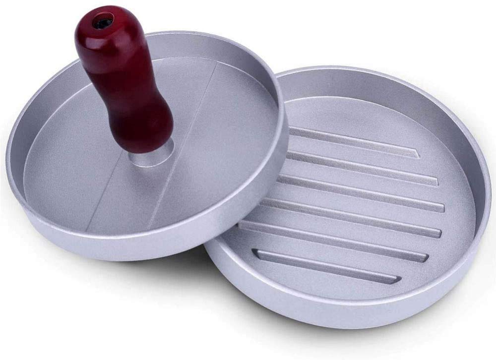 4.5 Inch Non-Stick Hamburger Patty Maker Press - Perfect for Regular Beef Burgers, Uniform Patties & Easy Homemade Burgers (Silver) | Ideal for BBQ, Backyard Grilling & Family Cookouts