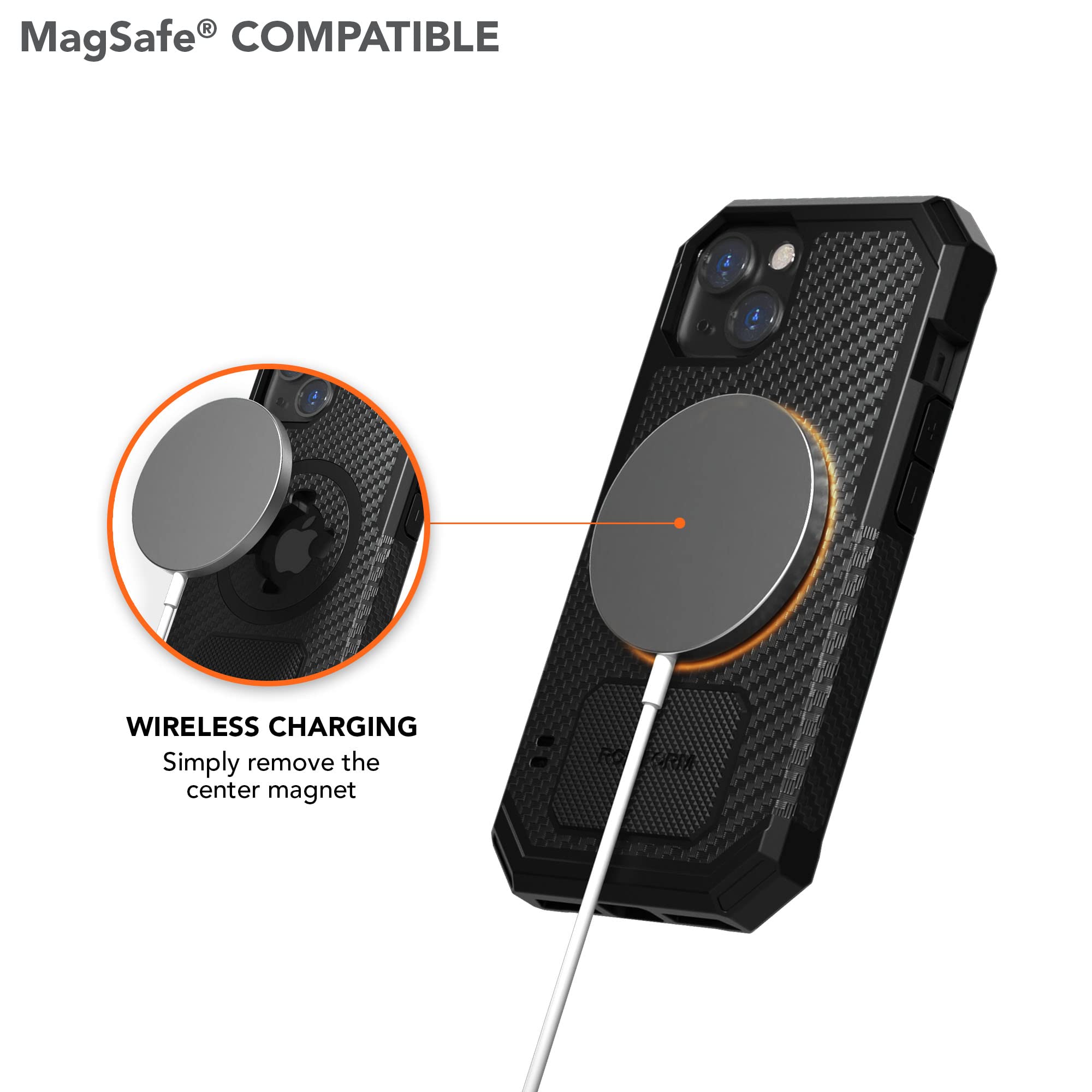 Rokform Rugged Series iPhone 13 Case - Dual Magnet & MagSafe Compatible, Magnetic Protective Cover with RokLock Twist Lock, Drop Tested Armor (Black) - Perfect for Outdoor Adventures & Active Lifestyles