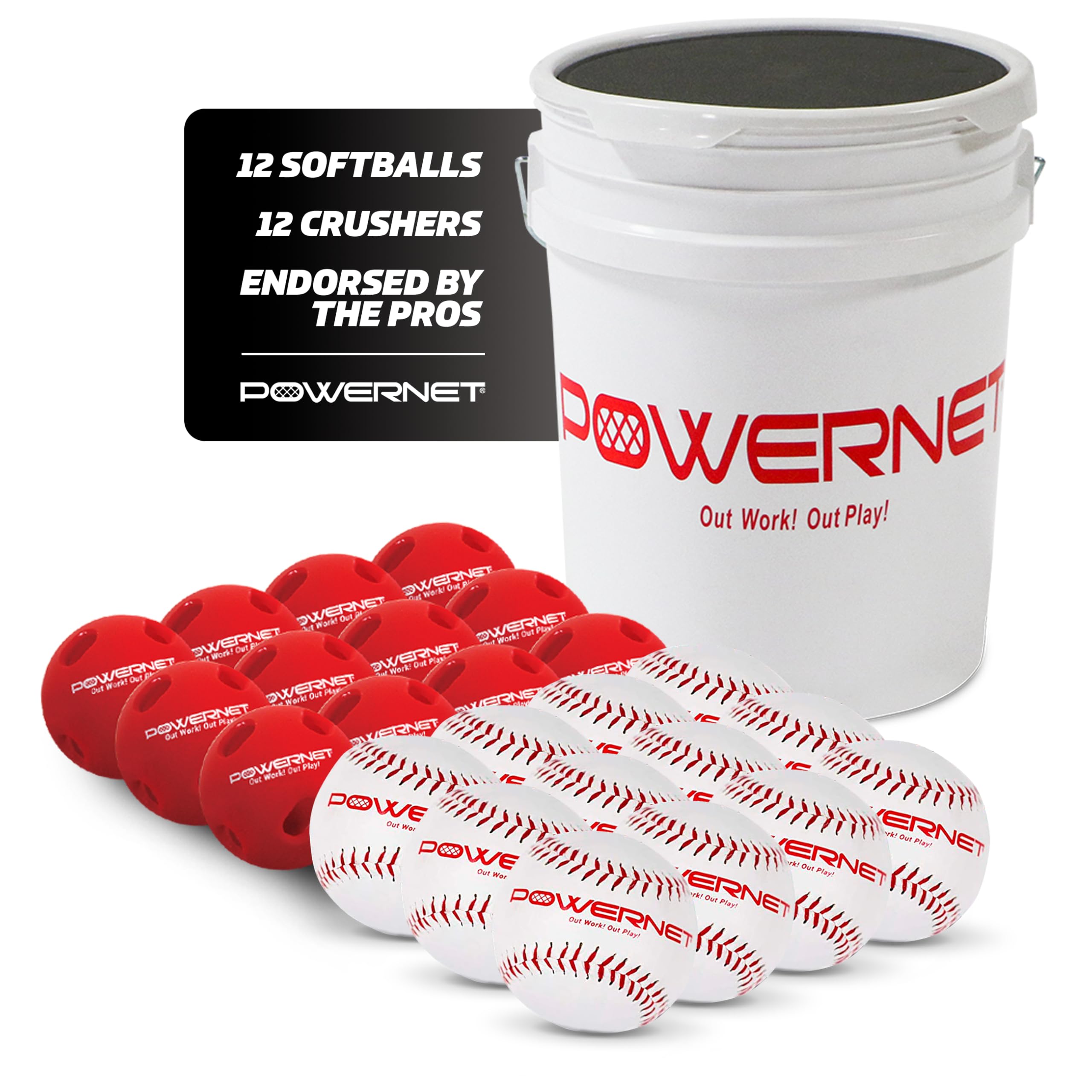 PowerNet Softball Training Equipment - Weighted & Flexi Balls for Batting Practice