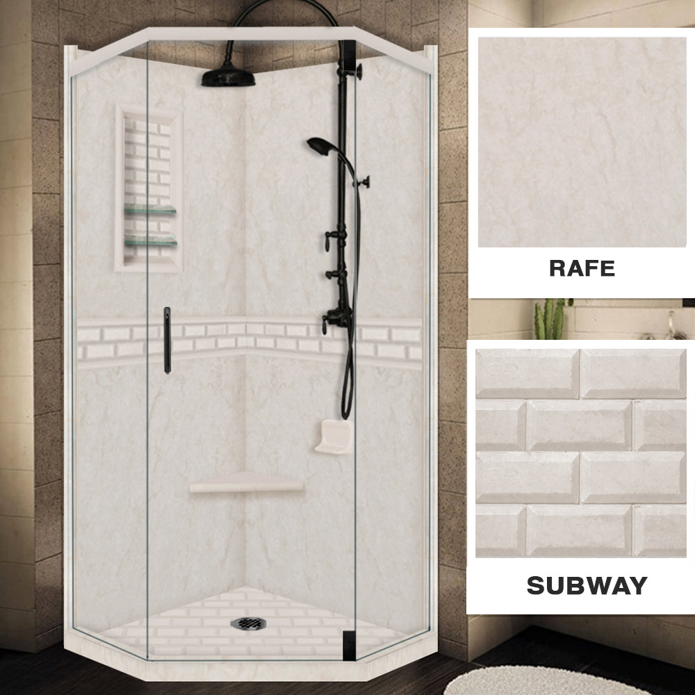 Rafe Marble Subway Neo Shower Kit - Modern Bathroom Upgrade with Waterproof Tile Design for Home & Hotel Use