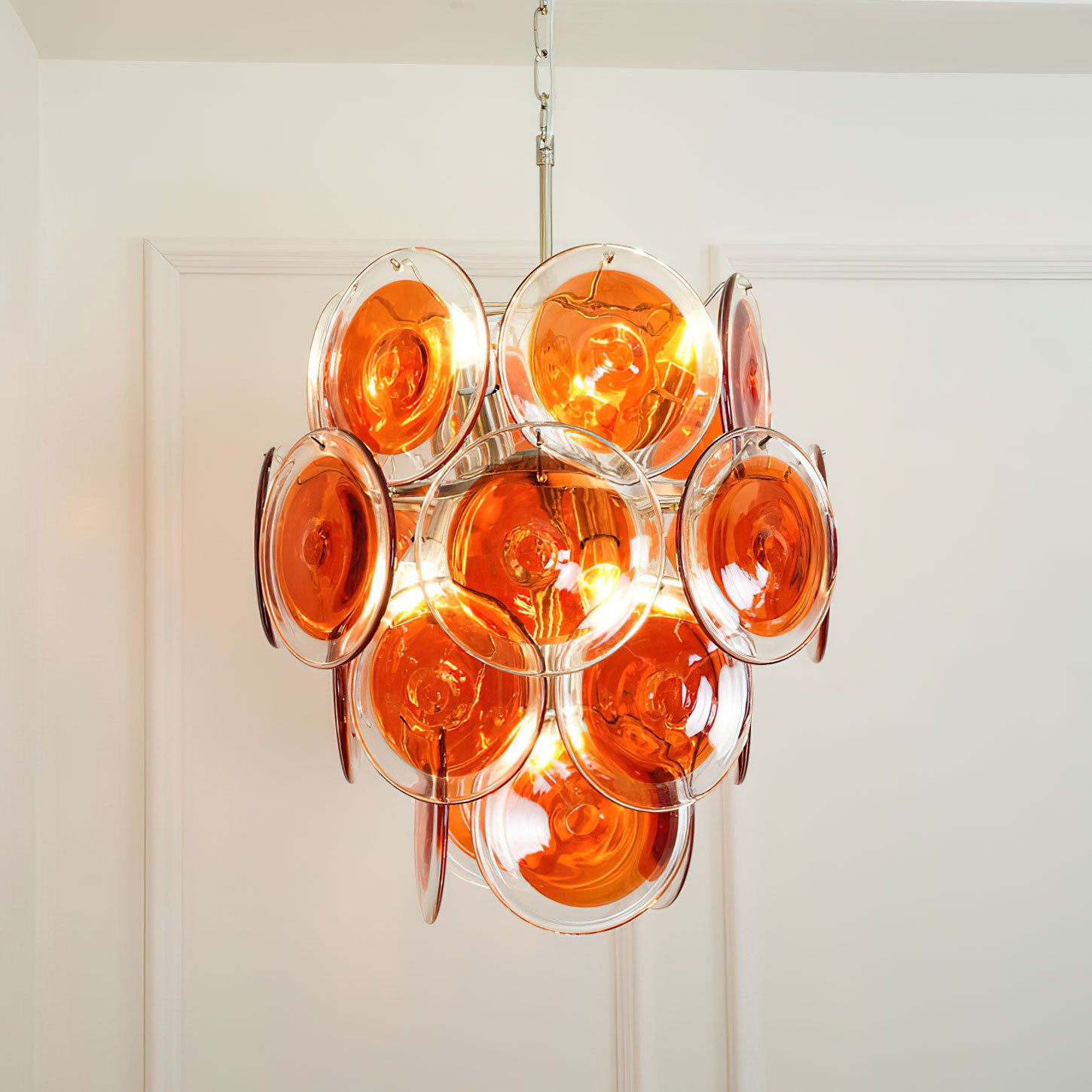 Gino Vistosi Murano Glass Chandelier - Handcrafted Italian Crystal Ceiling Light Fixture for Dining Room, Living Room & Bedroom Decor