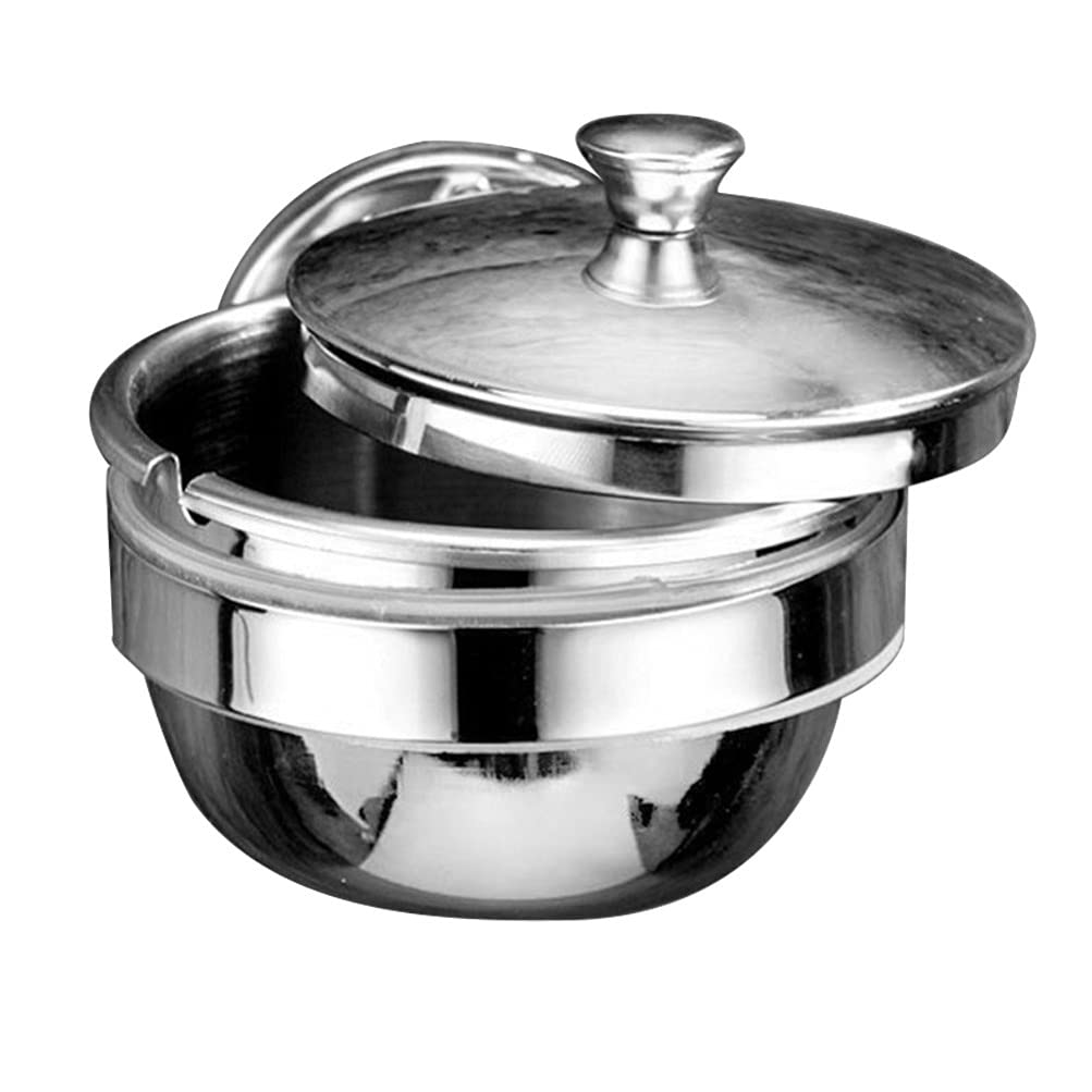 Stainless Steel Wall Mounted Ashtray with Lid - No Nails Needed, Rustproof Cigarette Bin for Indoor & Outdoor Use - Perfect for Bathroom, Toilet, Home, Office, Hotel, and Smoking Areas