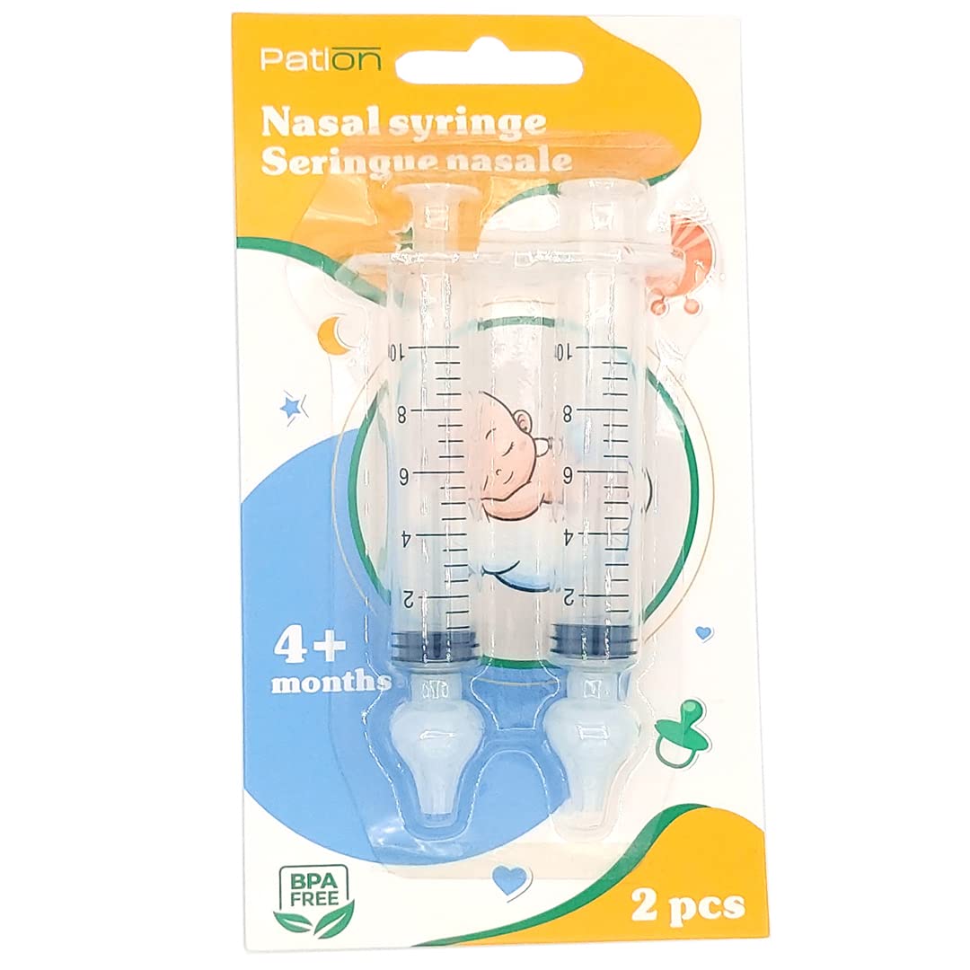 Baby Nasal Aspirator 2-Pack | 10ml Nasal Syringe for Newborns & Infants | Safe Nose Cleaner with Saline Solution | Gentle Baby Hygiene Care | Perfect for Congestion Relief & Nasal Health at Home