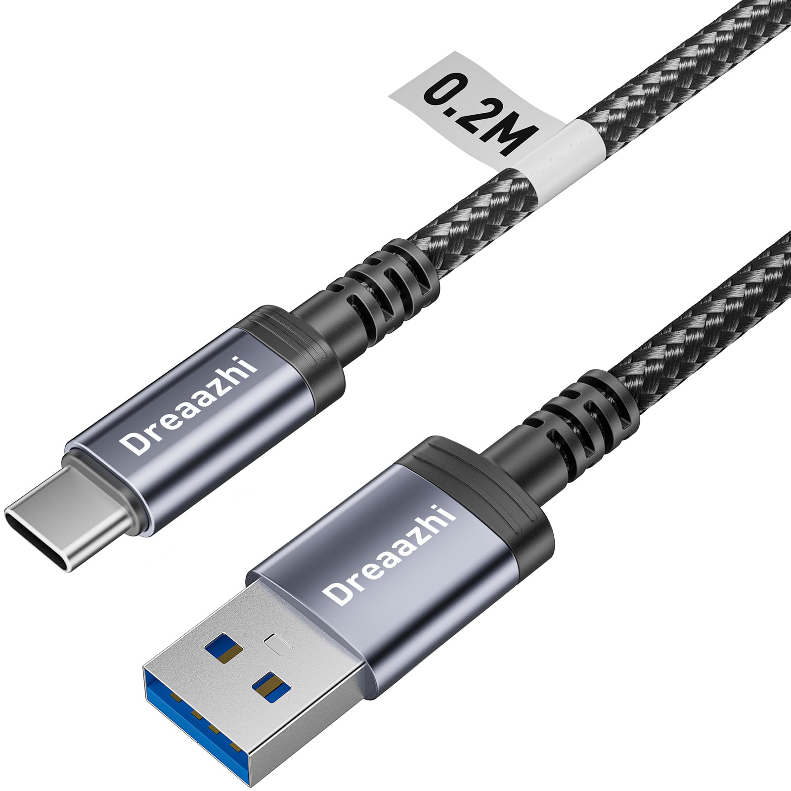Dreaazhi USB C to USB 3.1 Gen 2 Fast Charging Cable (0.2M/0.66ft) - 10Gbps Data Transfer & 3.1A Quick Charge - Compatible with Samsung Galaxy S23/Note20, T7 SSD, SanDisk Extreme, Crucial X8, WD - Perfect for Travel, Office & Fast Device Charging