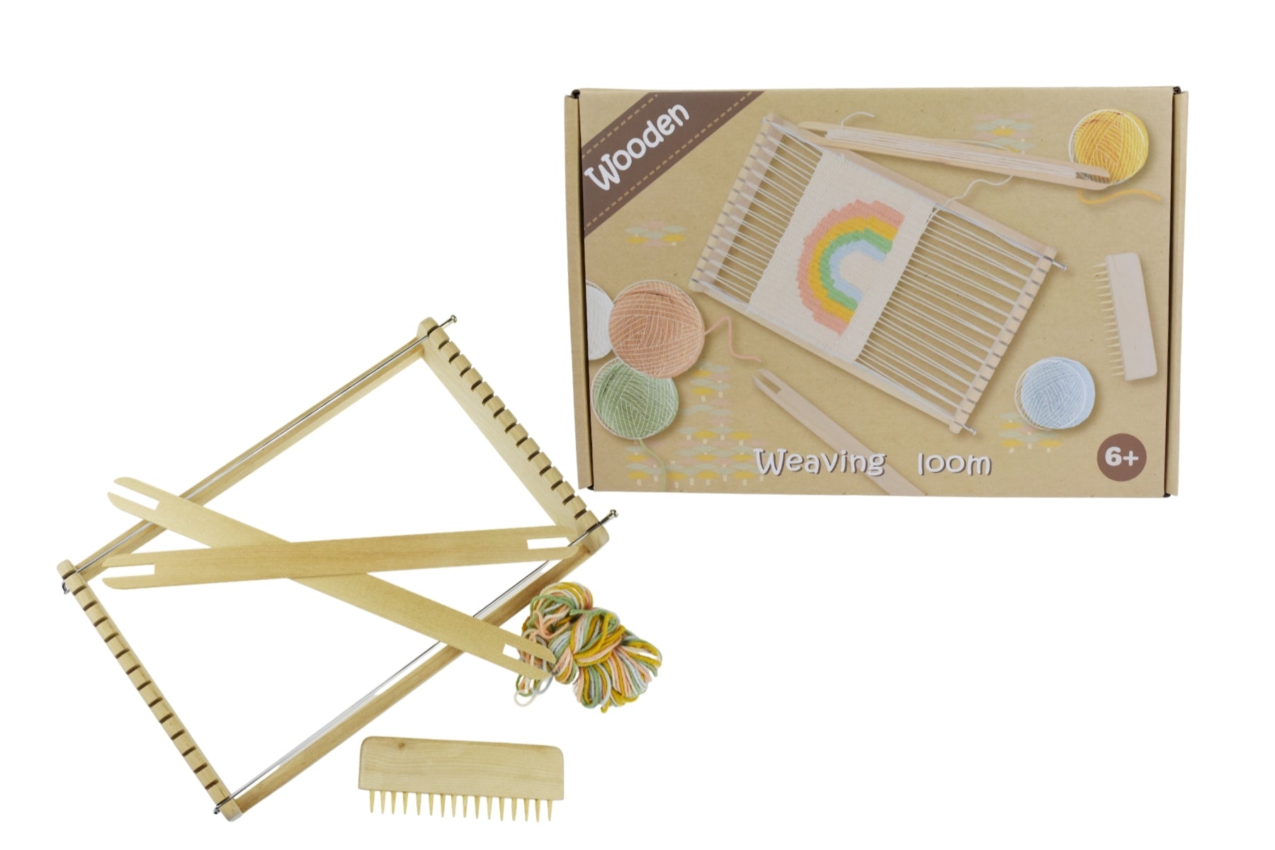 Calm & Breezy Wooden Weaving Loom Kit for Beginners - DIY Handmade Craft Projects, Home Decor & Relaxation Therapy