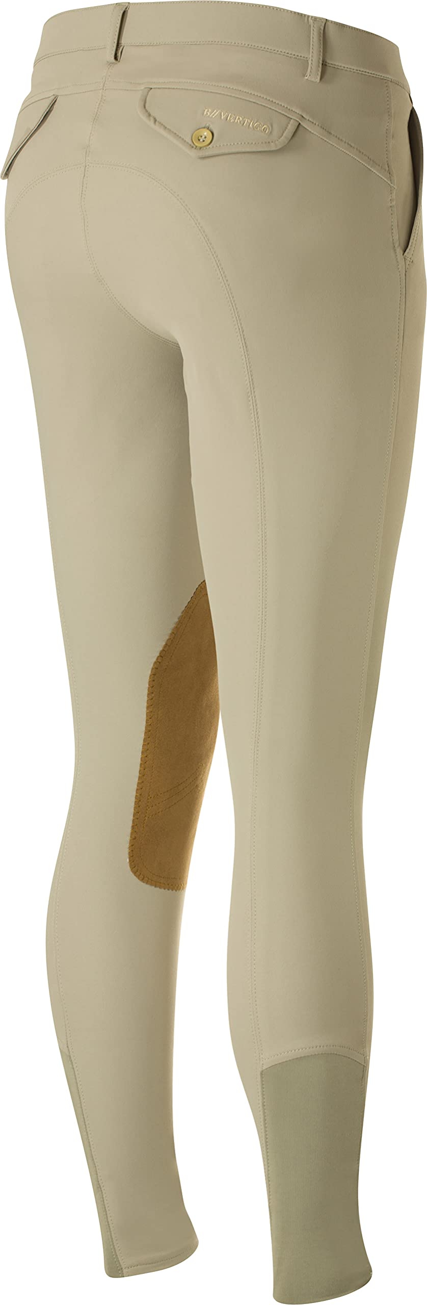 Men's Sander Hunter Knee Patch Breeches - Safari Brown - Size 34 - Durable Riding Pants for Equestrian, Horseback Riding & Outdoor Activities