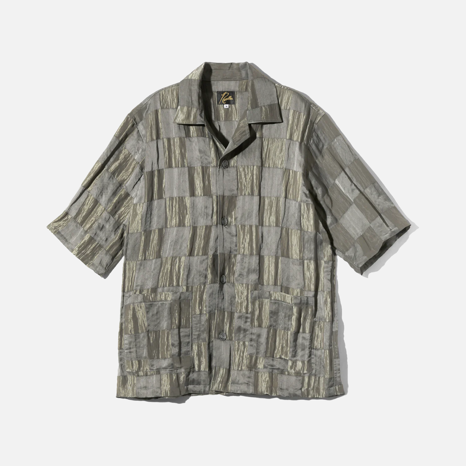 Stylish Cabana Shirt for Men - Bright Checkered Grey Cotton - Perfect for Beach, Pool & Summer Outings