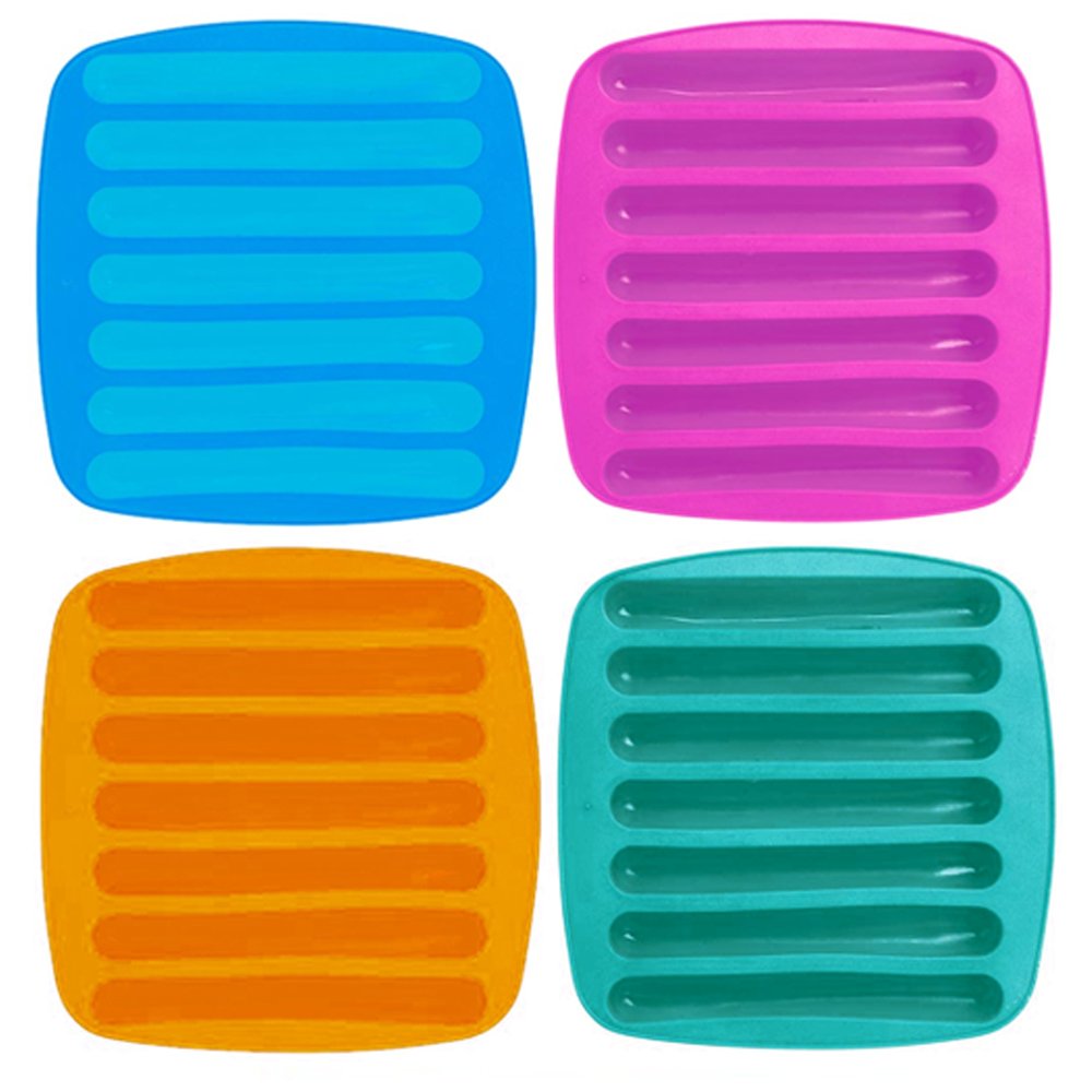 2-Pack Silicone Ice Maker Stick Trays - Reusable Ice Cube Molds for Water Bottles, Sports Drinks & Chocolate - Perfect for Cocktails, Iced Coffee & Party Beverages