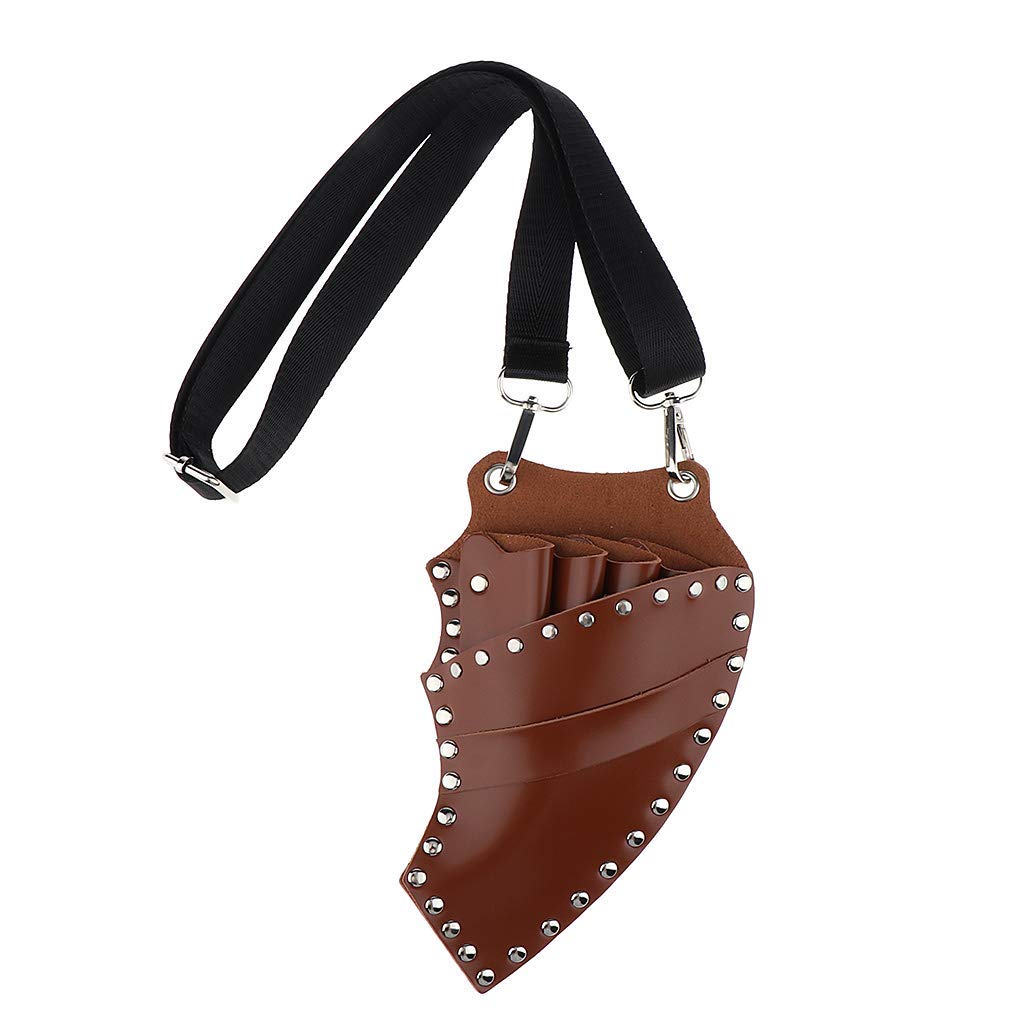 Professional PU Leather Hairdressing Scissor Bag - Stylist Belt Pouch for Barber Tools & Accessories Organizer (Brown) - Perfect for Salon, Travel & Mobile Hairdressing Services