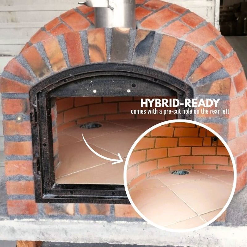 Hybrid Ready Traditional Authentic Brick Pizza Oven - Outdoor Wood & Gas Pizza Maker for Backyard, Patio, Restaurant Use