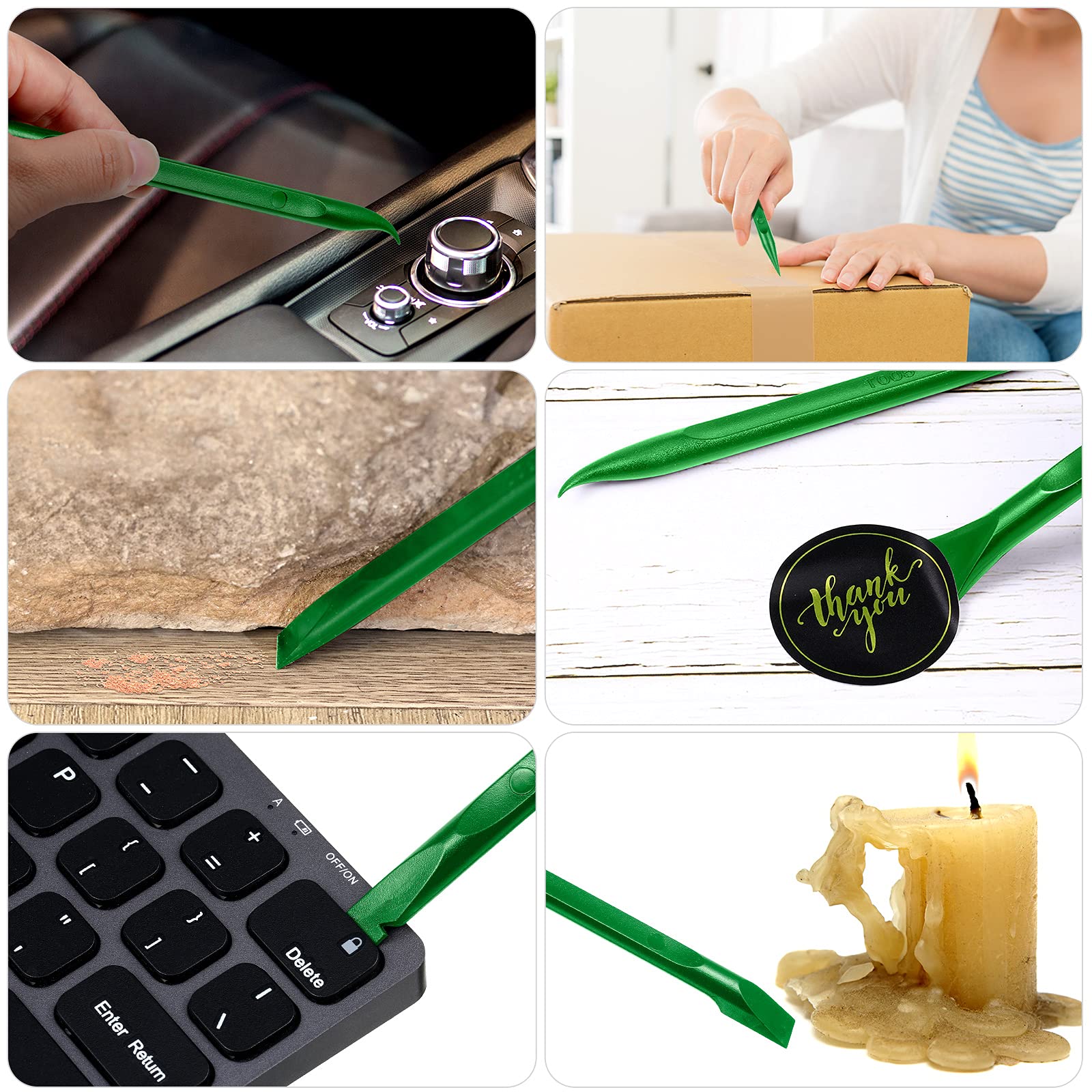 9-Piece Plastic Scraper Tool Set - Non-Scratch Multi-Purpose Cleaning Kit for Sticker Removal, Tight Spaces & Auto Detailing | Safe for Kitchen, Paint, Crevices & Delicate Surfaces | Perfect for Home Cleaning, Car Detailing and DIY Projects