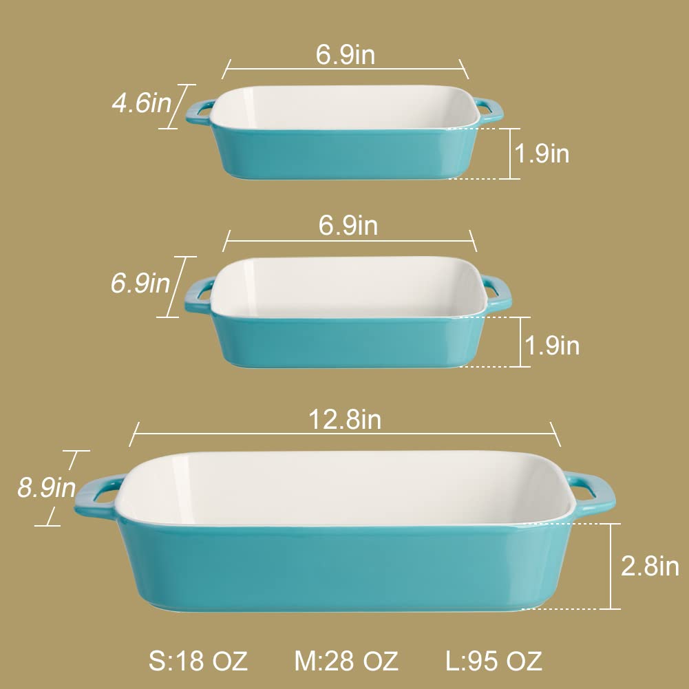 Sweejar 10-Piece Ceramic Bakeware Set - Rectangular Baking Dish for Cooking, Baking, Roasting - Oven Safe Porcelain Casserole Dishes for Cakes, Lasagna, Casseroles - Perfect for Kitchens, Dinner Parties & Daily Use (Red)