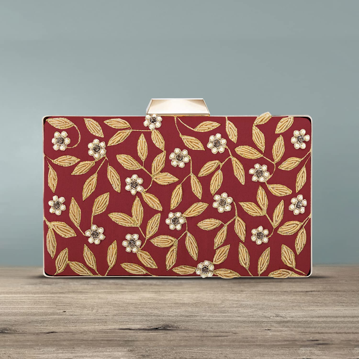 Elegant Indian Clutch Purse for Women - Handmade Wedding Evening Bag | Perfect for Bridal Party, Cocktail Events & Special Occasions