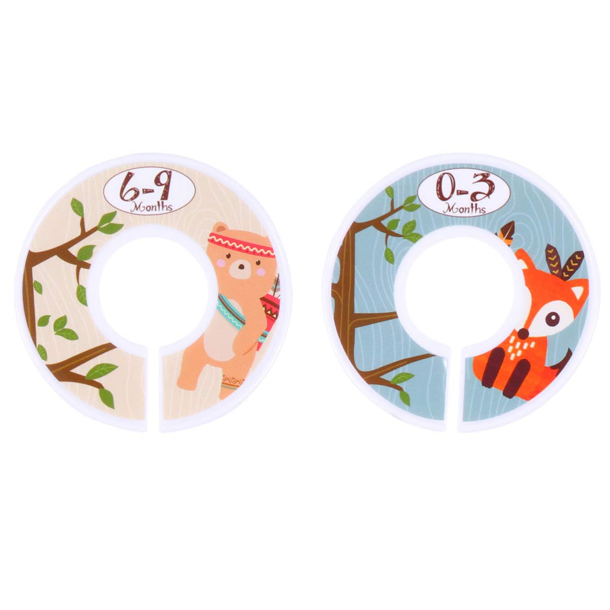 DOITOOL 8-Pack Round Closet Dividers - Cartoon Closet Hangers for Baby & Kids Clothes - Perfect for Home Organization & Retail Stores - Ideal for Nursery, Kids Room, and Clothing Boutique Organization
