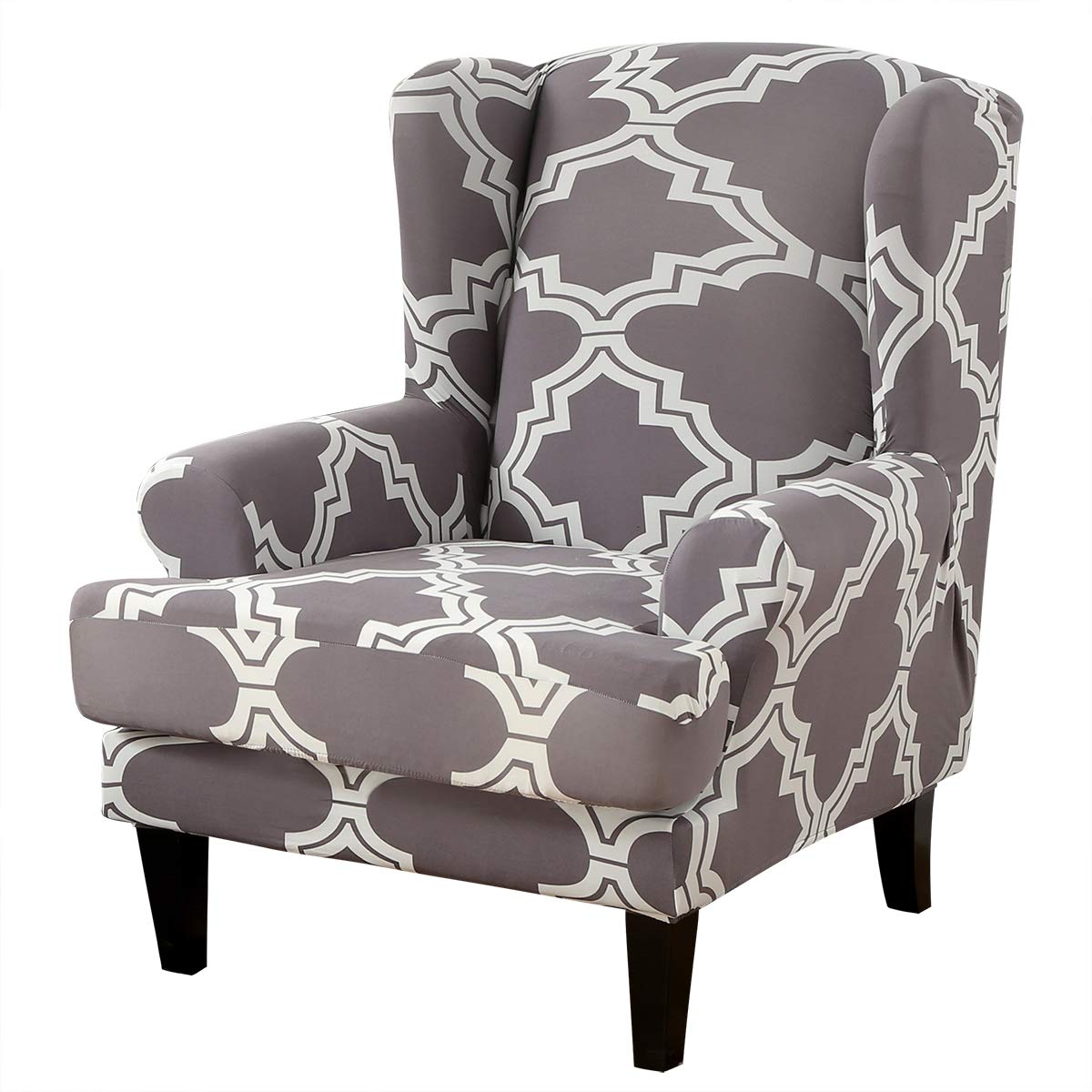 TOPCHANCES 2-Piece Stretch Wingback Chair Slipcover Set with Cushion Cover - Breathable Furniture Protector for Living Room, Bedroom & Office - Fits Most Wingback Chairs & Sofas (Easy Wash, Anti-Slip Design)