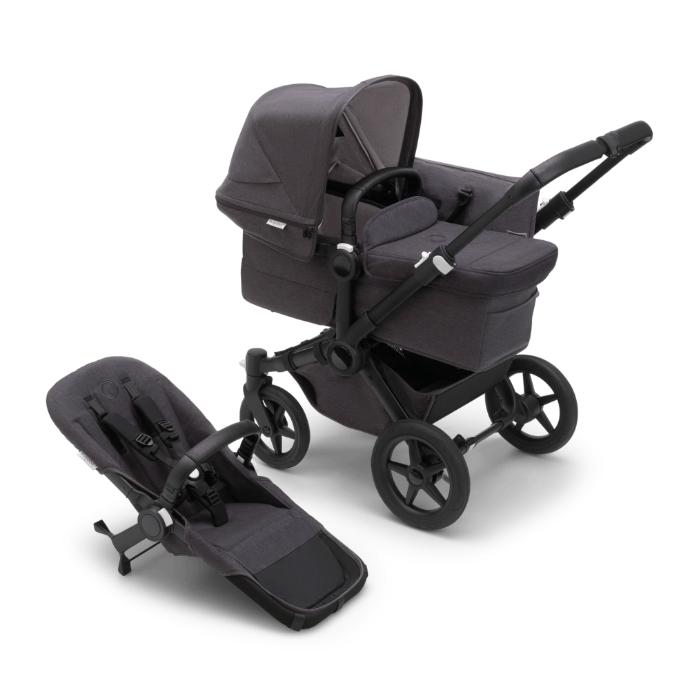 Bugaboo Donkey 5 Twin Stroller - Complete Mineral Black/Washed Black for Newborns & Toddlers | Perfect for City Walks, Travel & Everyday Use