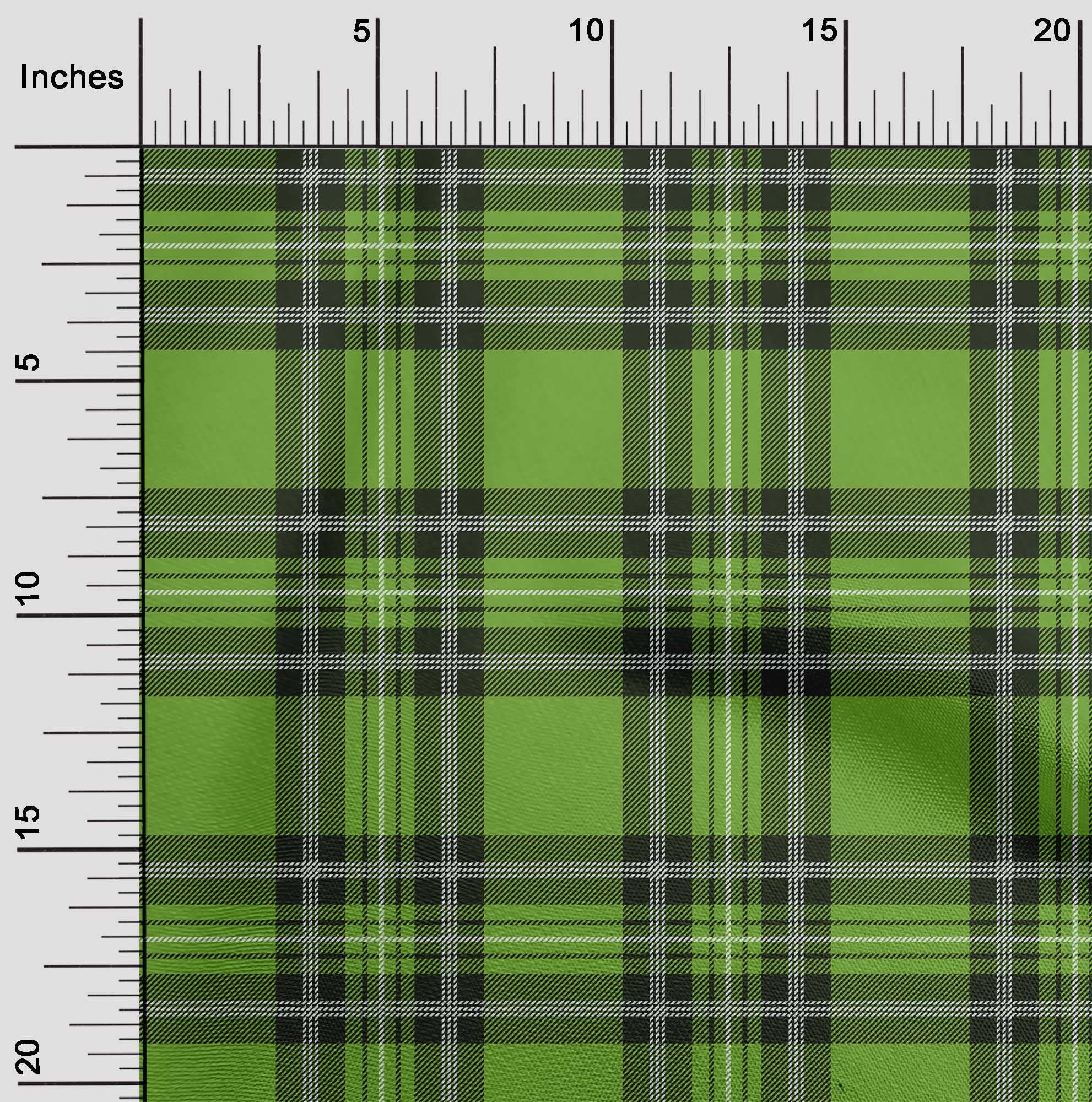 oneOone Velvet Green Tartan Fabric by The Yard - 58 Inch Wide Printed Sewing Material for DIY Clothing, Dresses, Skirts & Home Decor Projects
