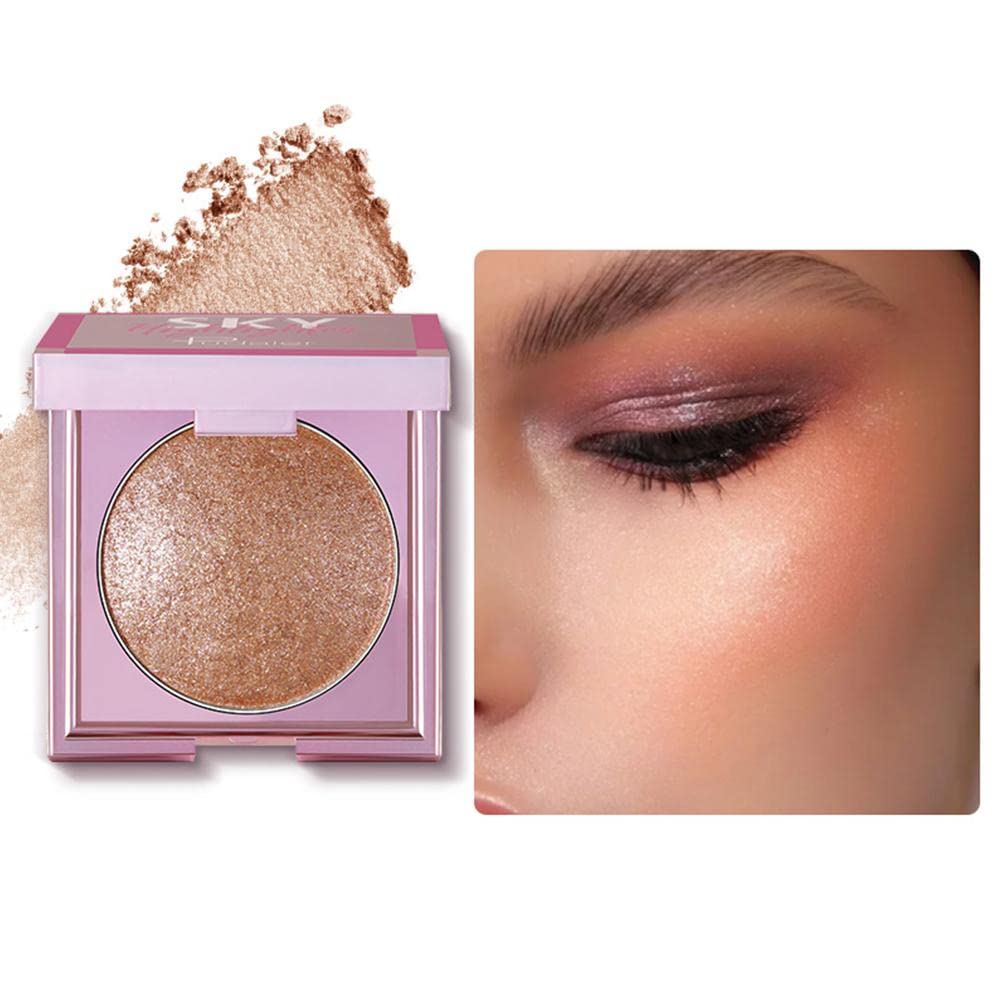 Waterproof Highlighter Makeup Palette - Long Lasting Face & Body Glitter for Natural Shiny Contour | Perfect for Parties, Photography & Everyday Glow
