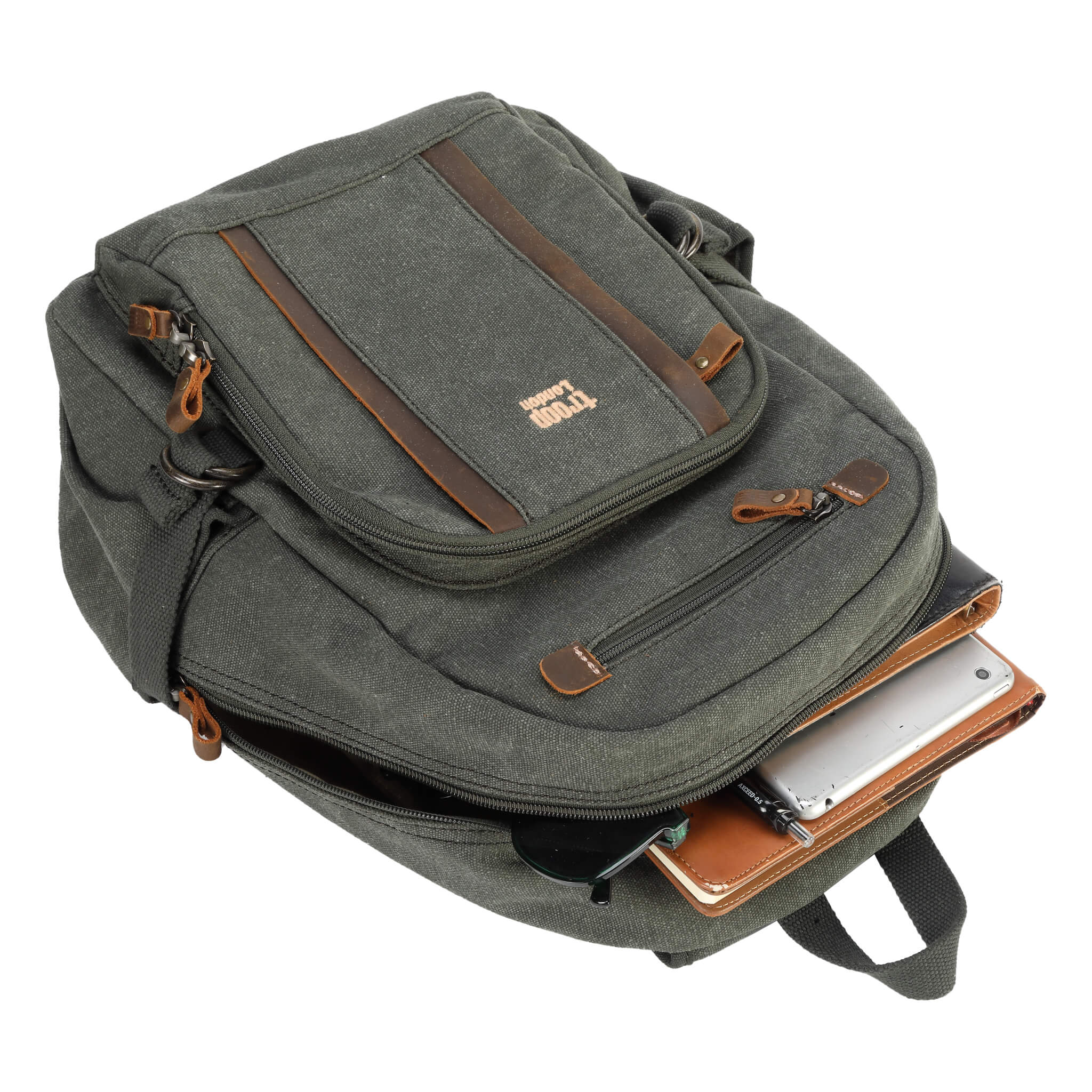 TRP0256 Troop London Classic Canvas Backpack - Medium Size Durable School & Travel Backpack for Men & Women - Perfect for College, Commuting & Outdoor Adventures