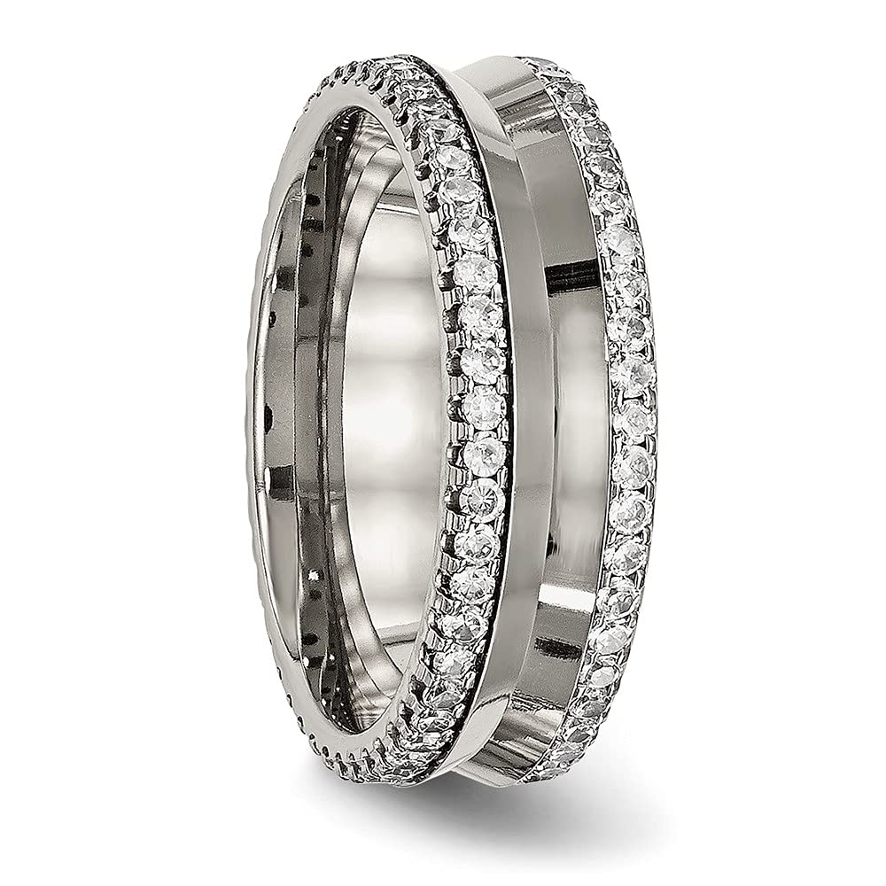 Elegant Titanium Cubic Zirconia Ring for Women - Durable & Hypoallergenic Fine Jewelry - Perfect Gift for Anniversary, Engagement & Special Occasions