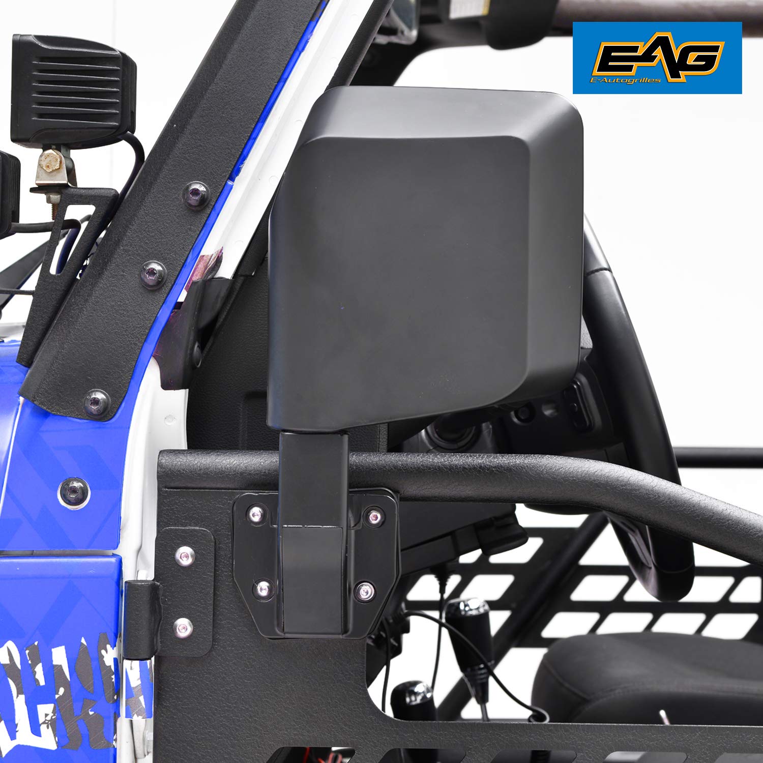 EAG Side View Mirror Pair - Military Grade Replacement for Jeep Wrangler CJ7 YJ TJ JK JL & Gladiator JT & Cherokee XJ - Durable Off-Road Mirrors for Enhanced Visibility