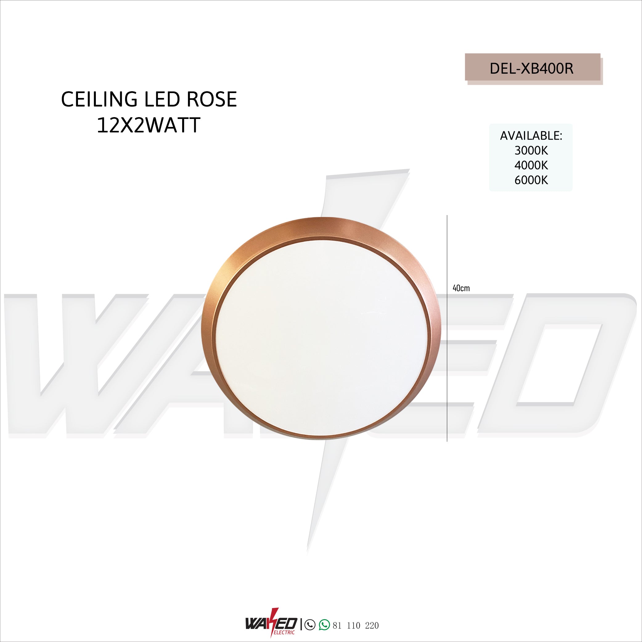 40cm Round LED Ceiling Light - Energy Efficient Modern Lighting for Home, Office & Bedroom - Dimmable Bright White Light for Ambient & Task Lighting