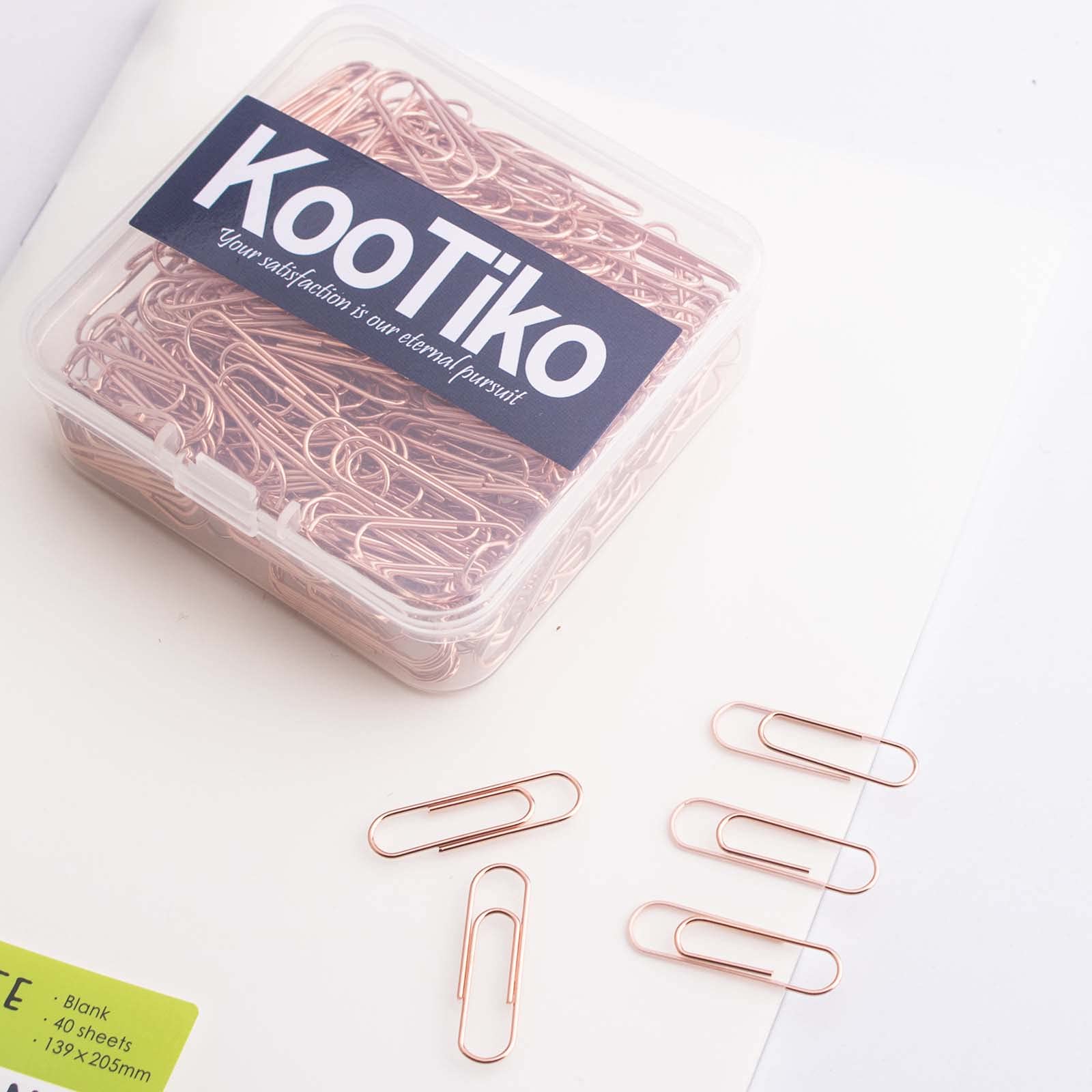 300 Pcs Rose Gold Small Paper Clips - Smooth Stainless Steel Office Supplies for Women, Girls & Students (1 inch/28mm) - Perfect for School, Home, Wedding & Gift Wrapping