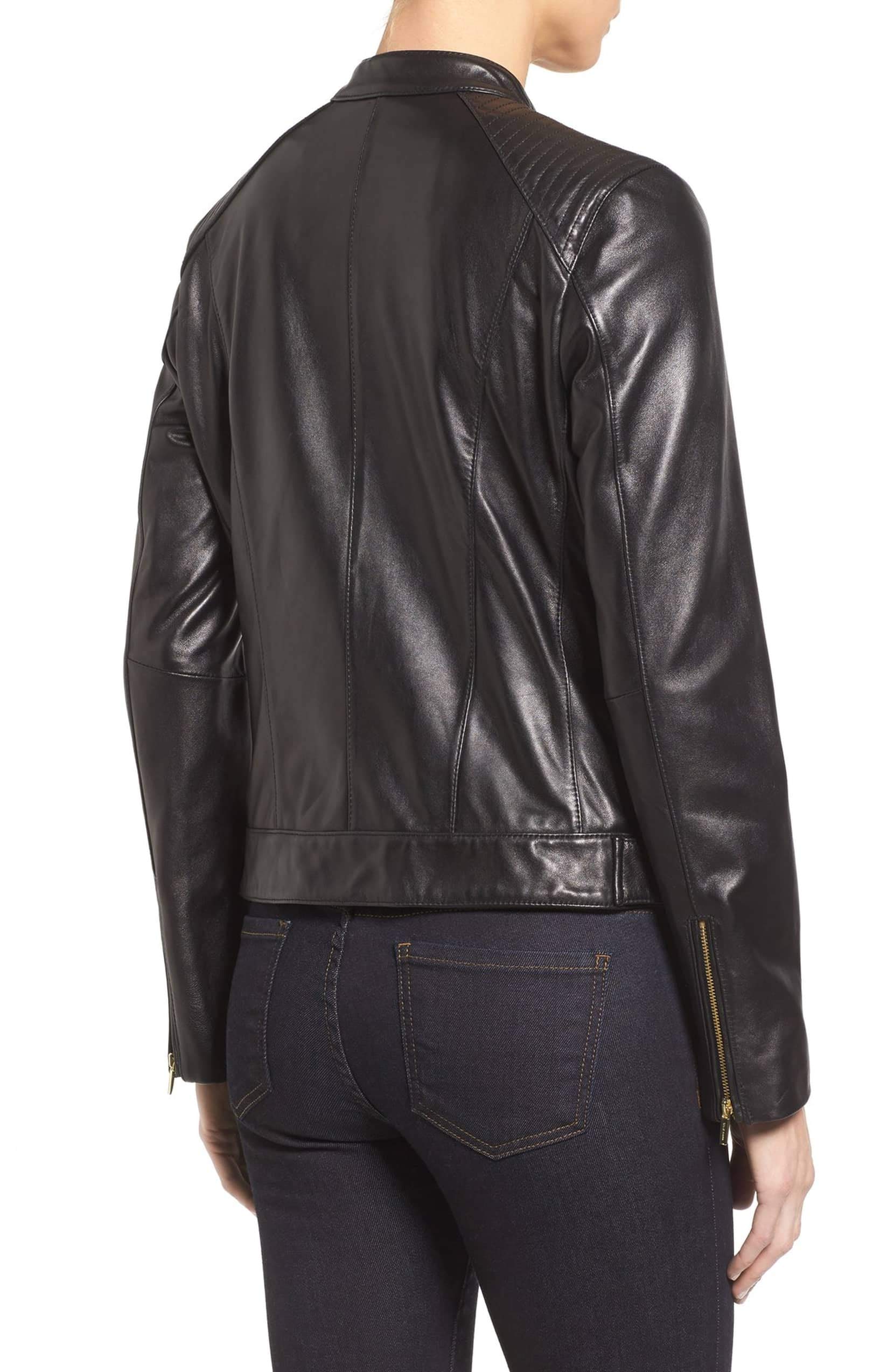 Stylish Women's Leather Motorcycle Jacket - Quilted Bomber Biker Outwear for Riding & Casual Wear | Fashionable & Durable Leather Jacket for Women