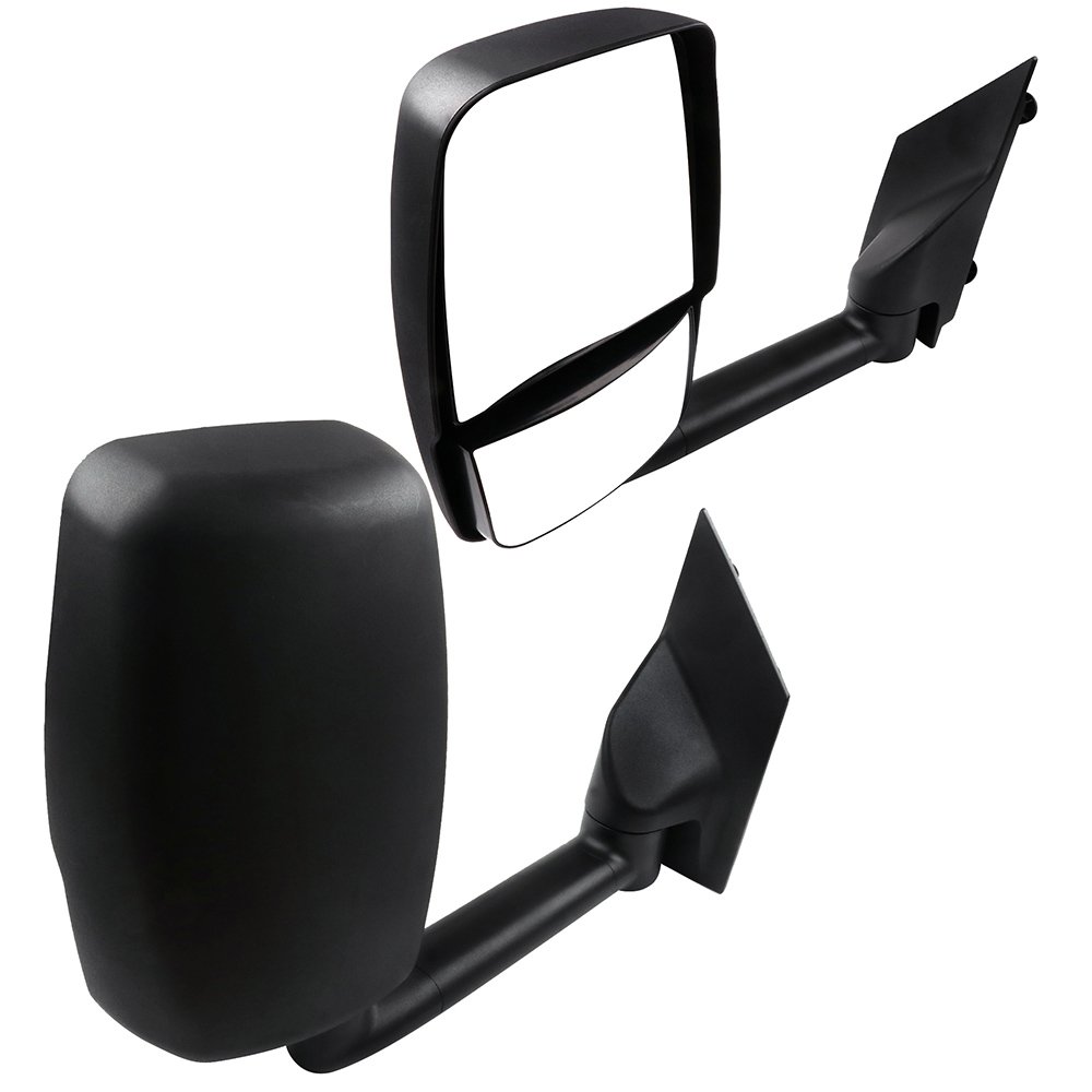 SCITOO Textured Black Towing Mirrors - Manual Folding & Adjustable Replacement Side Mirrors for 2003-2011 Chevy Express & GMC Savana (Pair) - Perfect for Enhanced Visibility While Towing Trailers or Large Loads