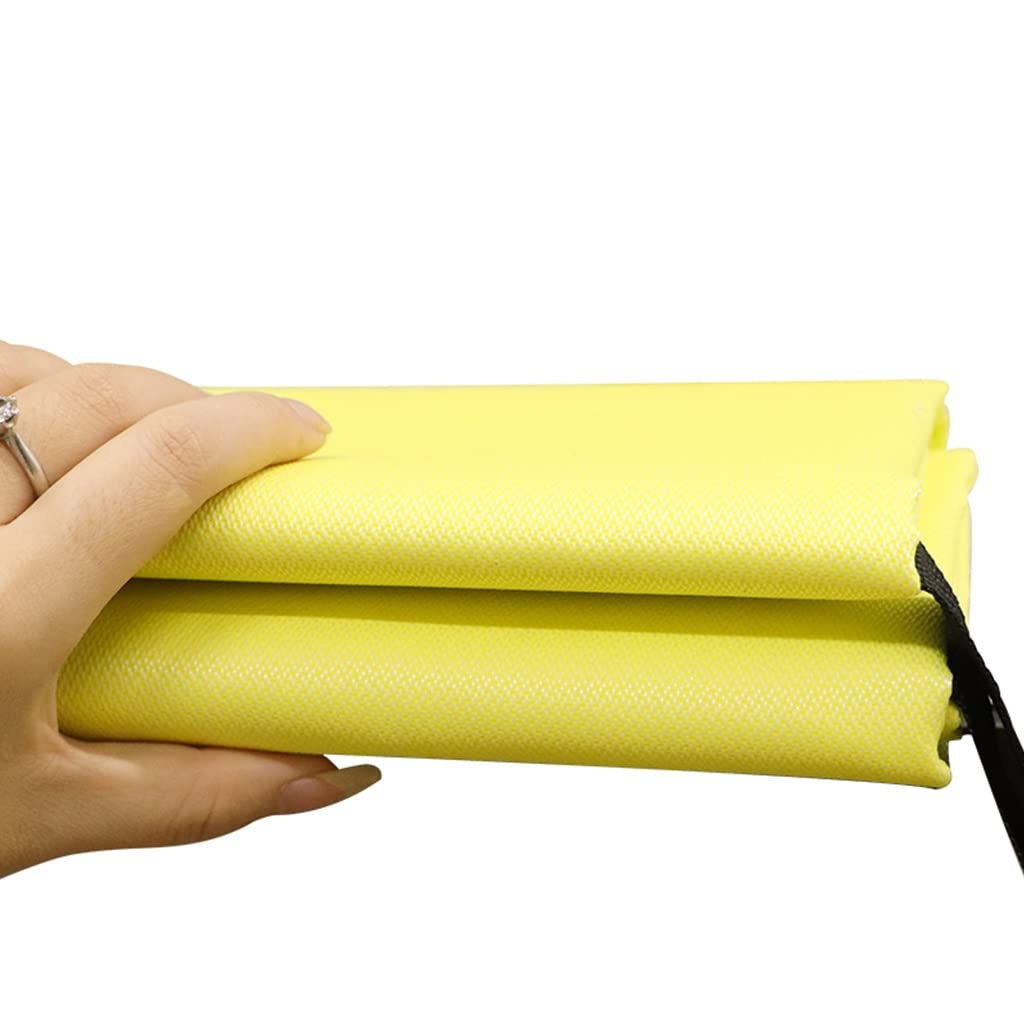 Self-Luminous Silicone Fire Blanket for Camping & Kitchen - 59x59 Inches Flame Retardant Emergency Blanket (Yellow) - Perfect for Outdoor Adventures & Home Fire Safety